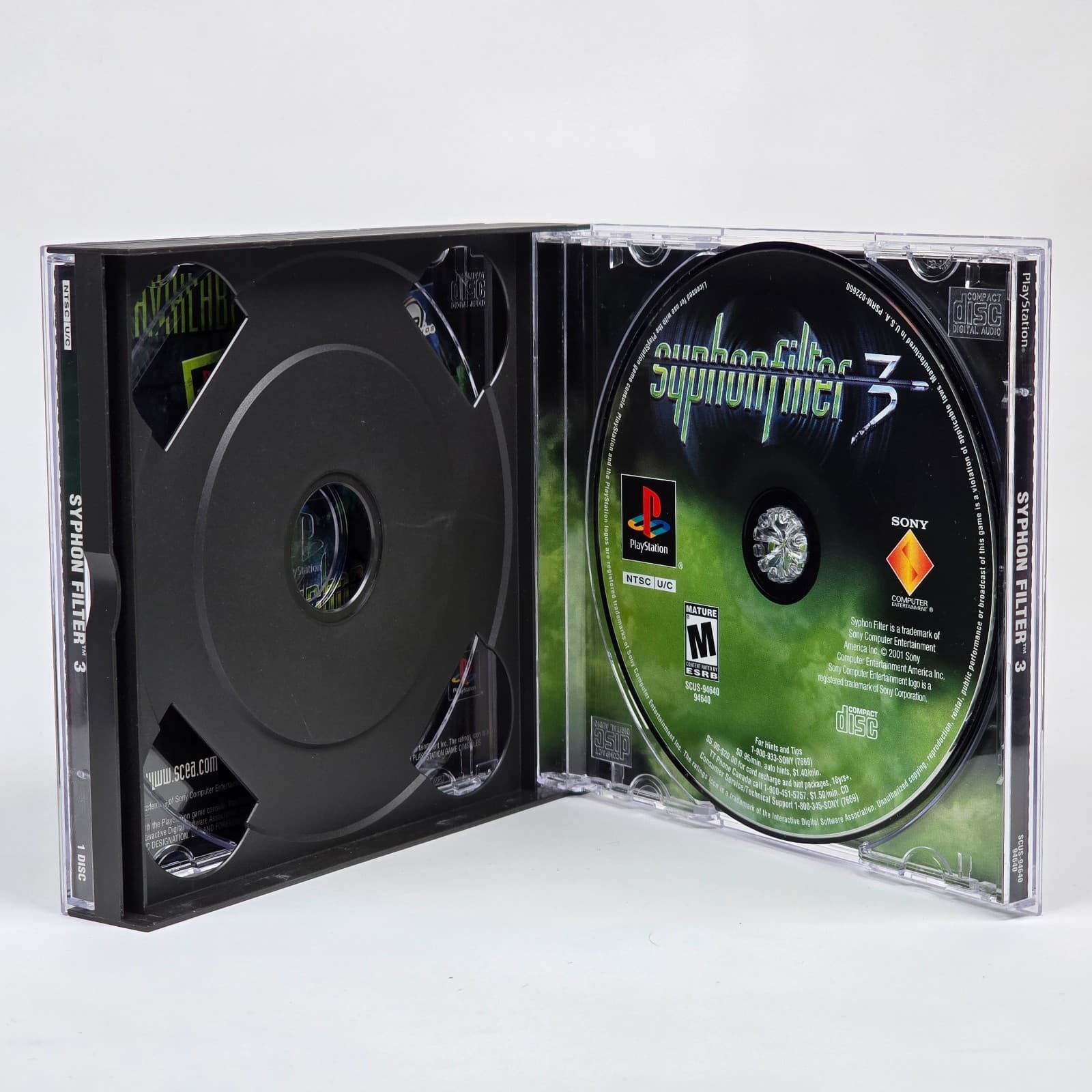 Syphon Filter 3 (PlayStation 1 PS1) Black Label Case & Disc - Thumbnail 2