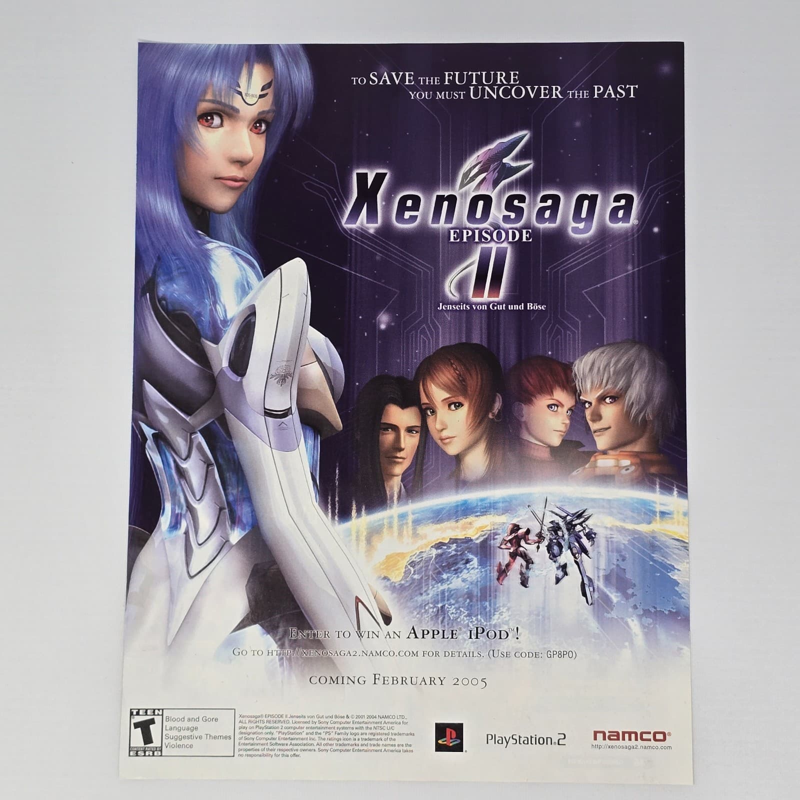 Xenosaga 2 PlayStation 2 PS2 Uncover Print Ad/Poster