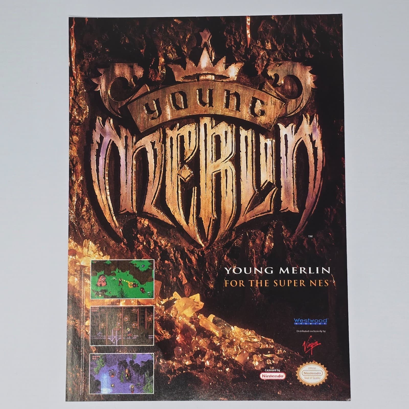 Young Merlin Super Nintendo SNES Young Print Ad/Poster