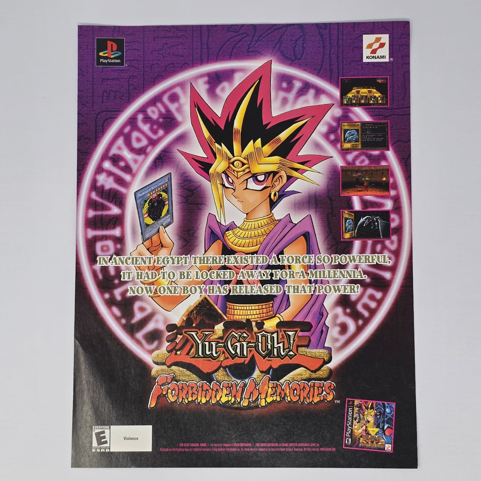 Yu-Gi-Oh! Forbidden Memories PlayStation 1 PS1 Ancient Print Ad/Poster