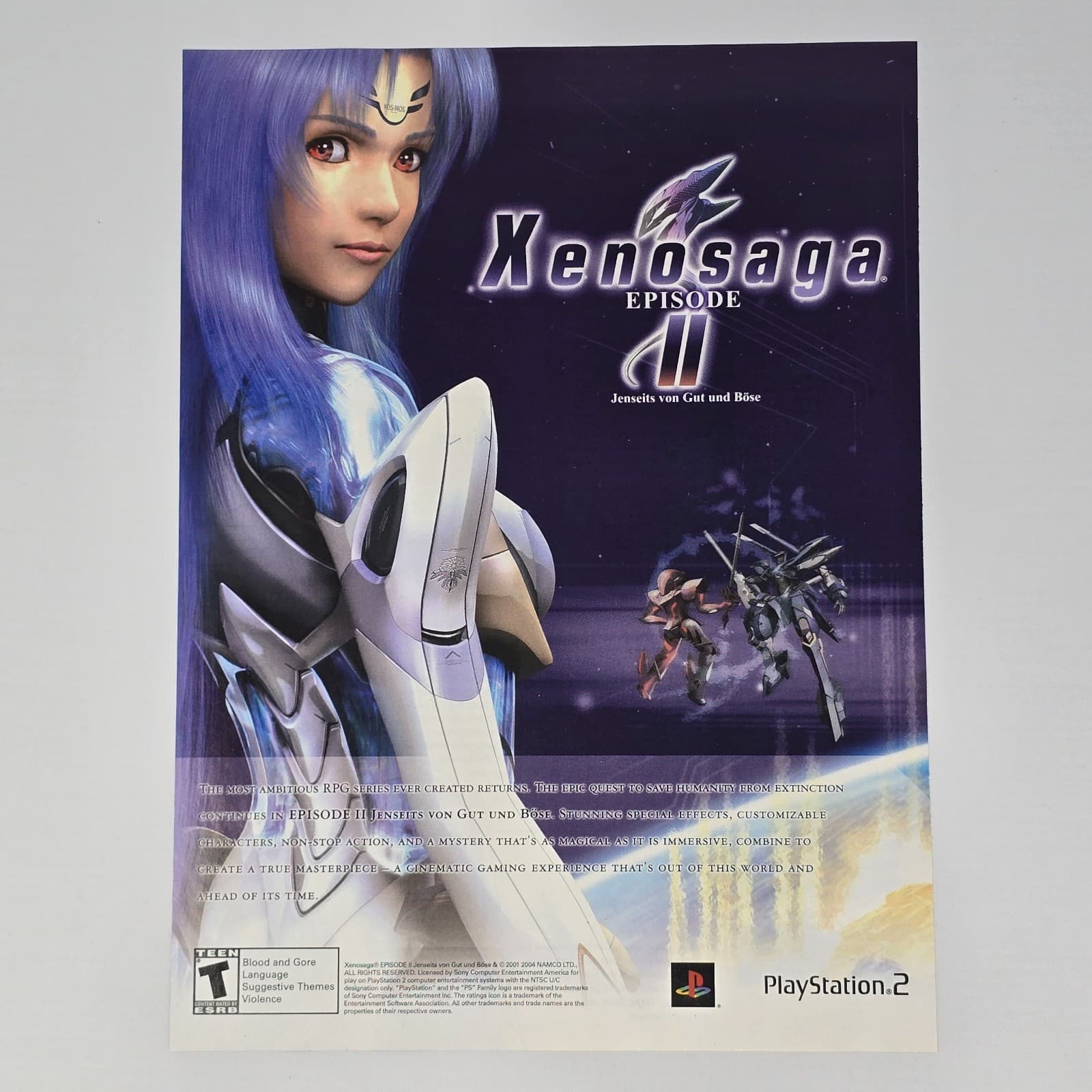 Xenosaga 2 PlayStation 2 PS2 Gut Print Ad/Poster