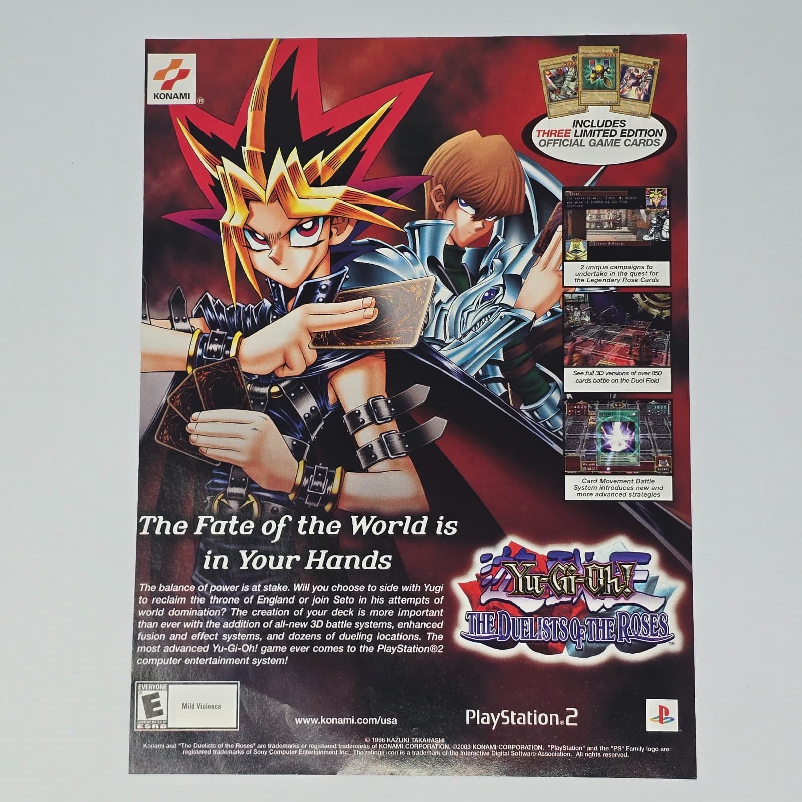 Yu-Gi-Oh! The Duelists Of The Roses PlayStation 2 PS2 Fate Print Ad/Poster