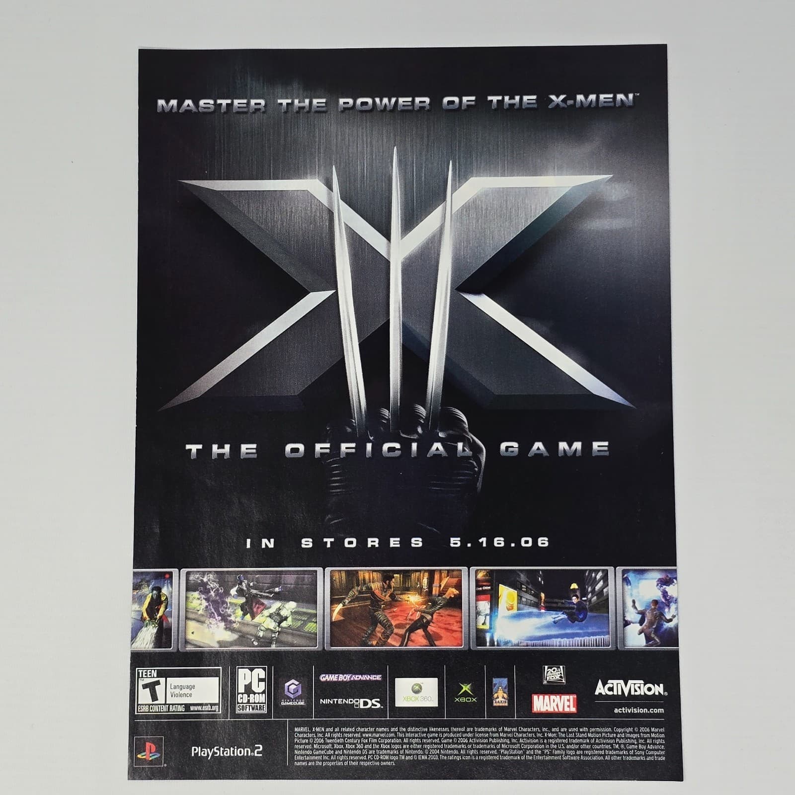X-Men Nintendo GameCube Xbox 360 Xbox PlayStation 2 PS2 Master Print Ad/Poster