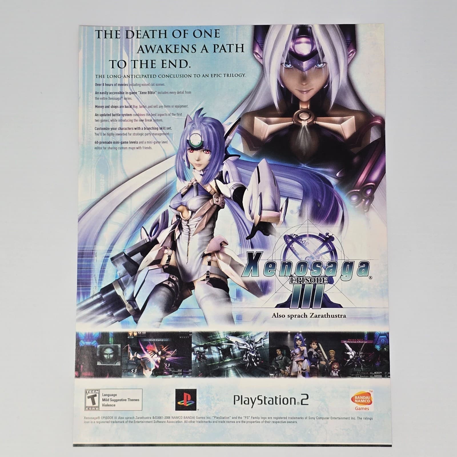 Xenosaga 3 PlayStation 2 PS2 Awakens Print Ad/Poster