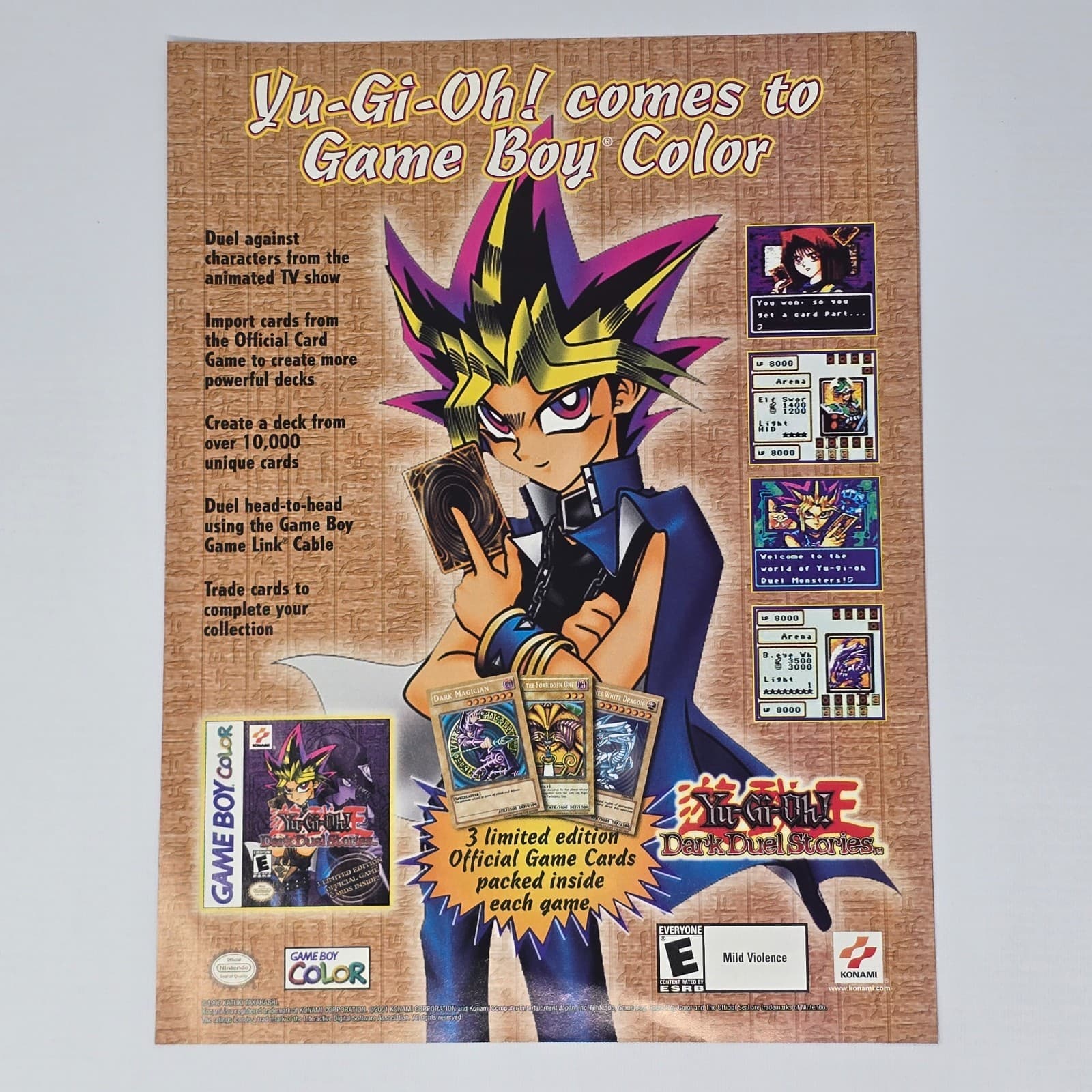 Yu-Gi-Oh! Dark Duel Stories Game Boy Color Comes To Print Ad/Poster