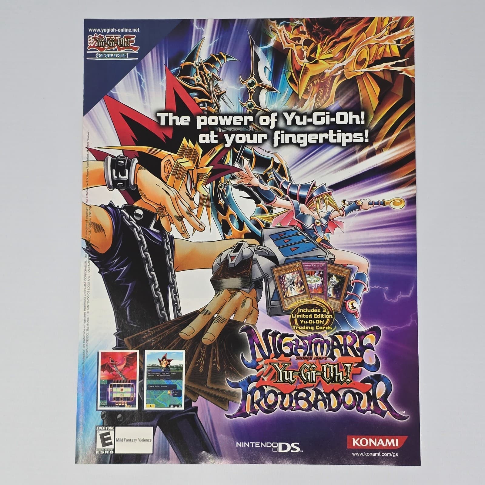 Yu-Gi-Oh! Nightmare Troubadour Nintendo DS Fingertips Print Ad/Poster