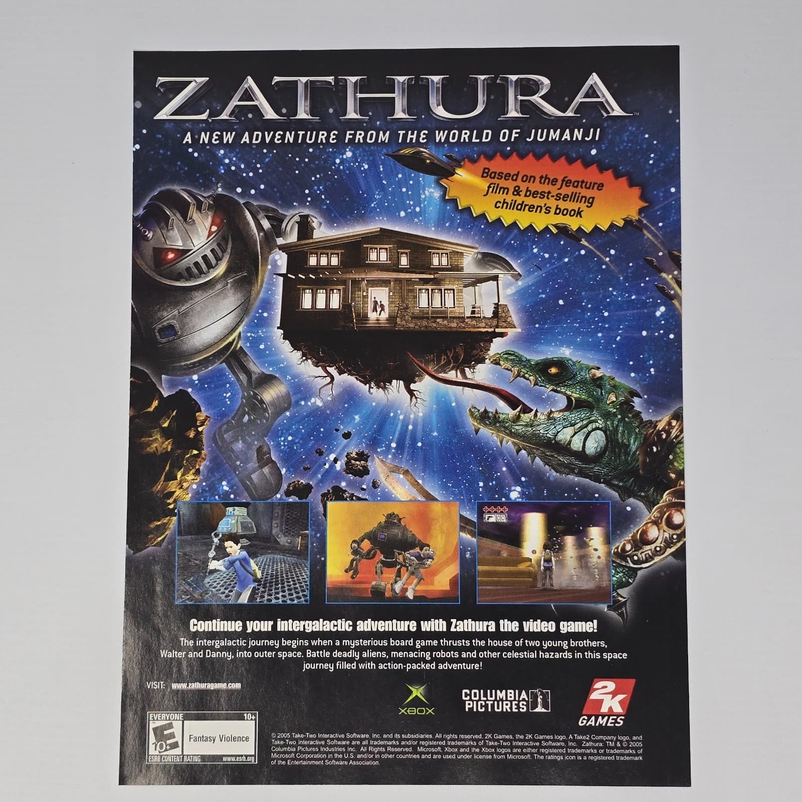 Zathura A New Adventure From The World Of Jumanji Xbox Continue Print Ad/Poster