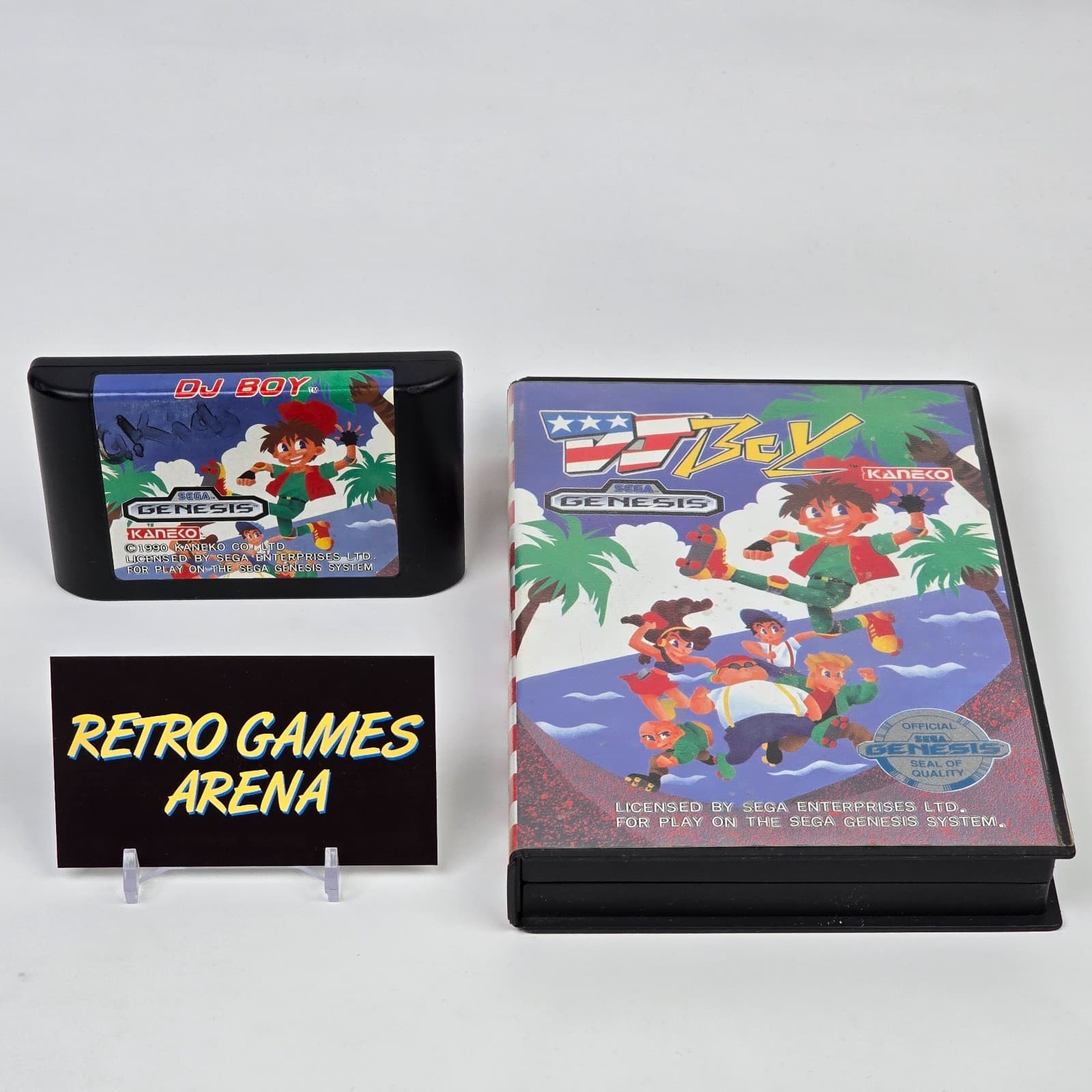 DJ Boy (Sega Genesis) Case & Cartridge TESTED (Writing on Cartridge)