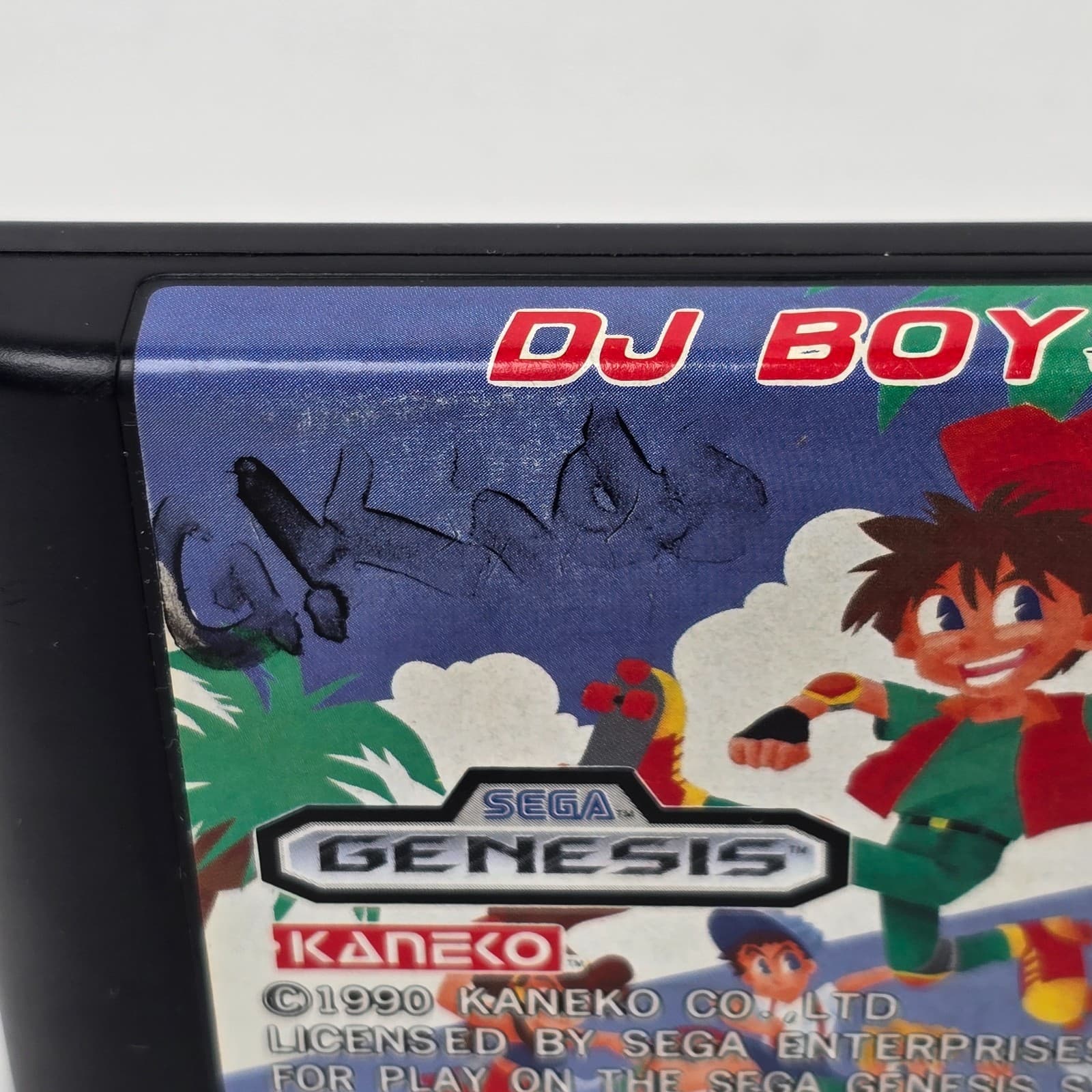 DJ Boy (Sega Genesis) Case & Cartridge TESTED (Writing on Cartridge) - Thumbnail 2