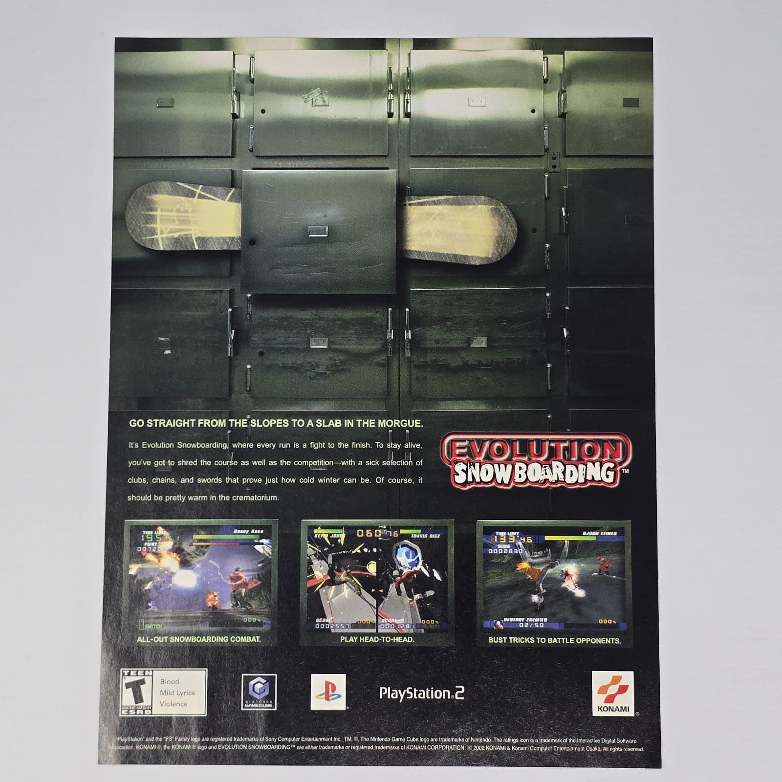 Evolution Snowboarding Nintendo GameCube PlayStation 2 PS2 Slab Print Ad/Poster