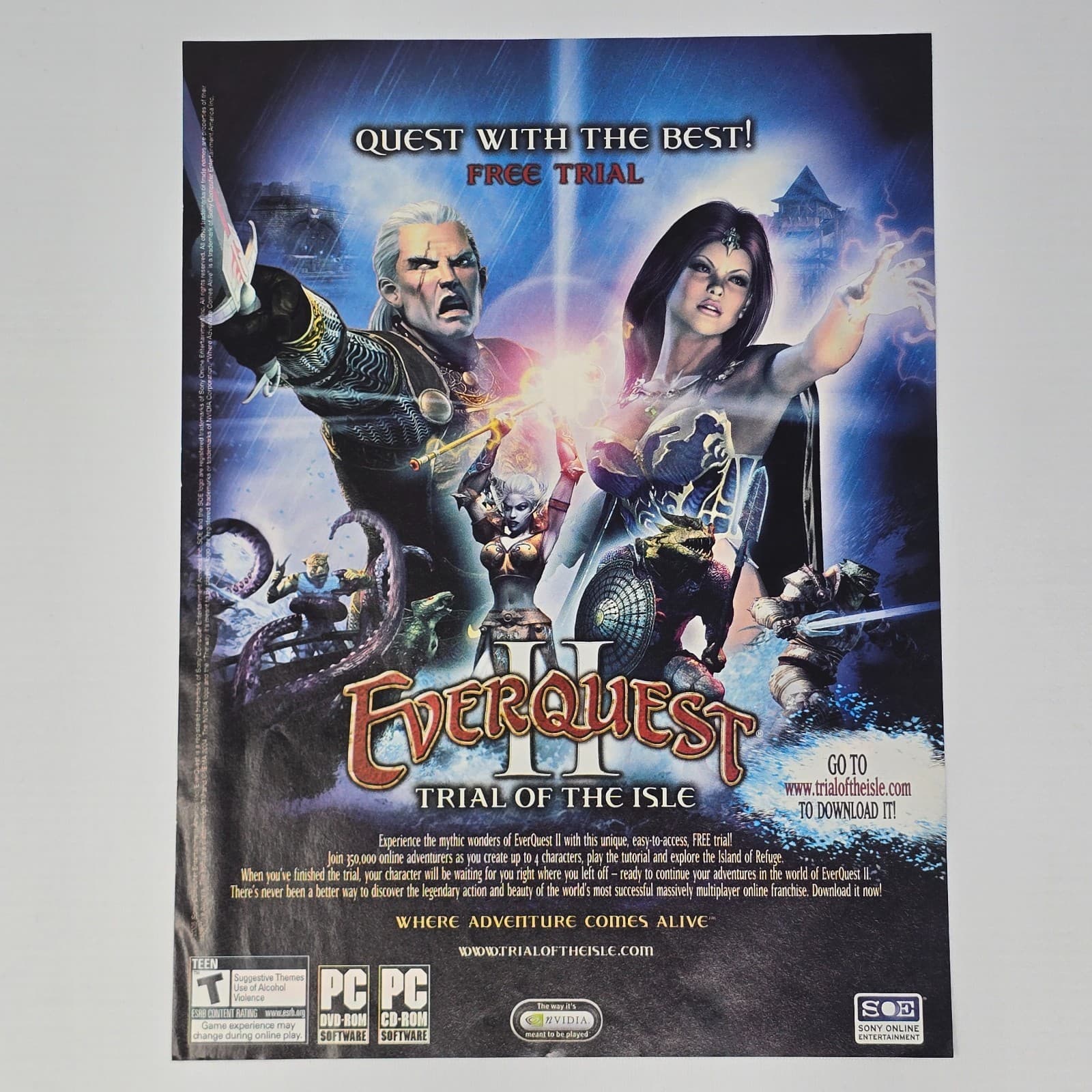 Ever Quest 2 II PC Quest With The Best Print Ad/Poster