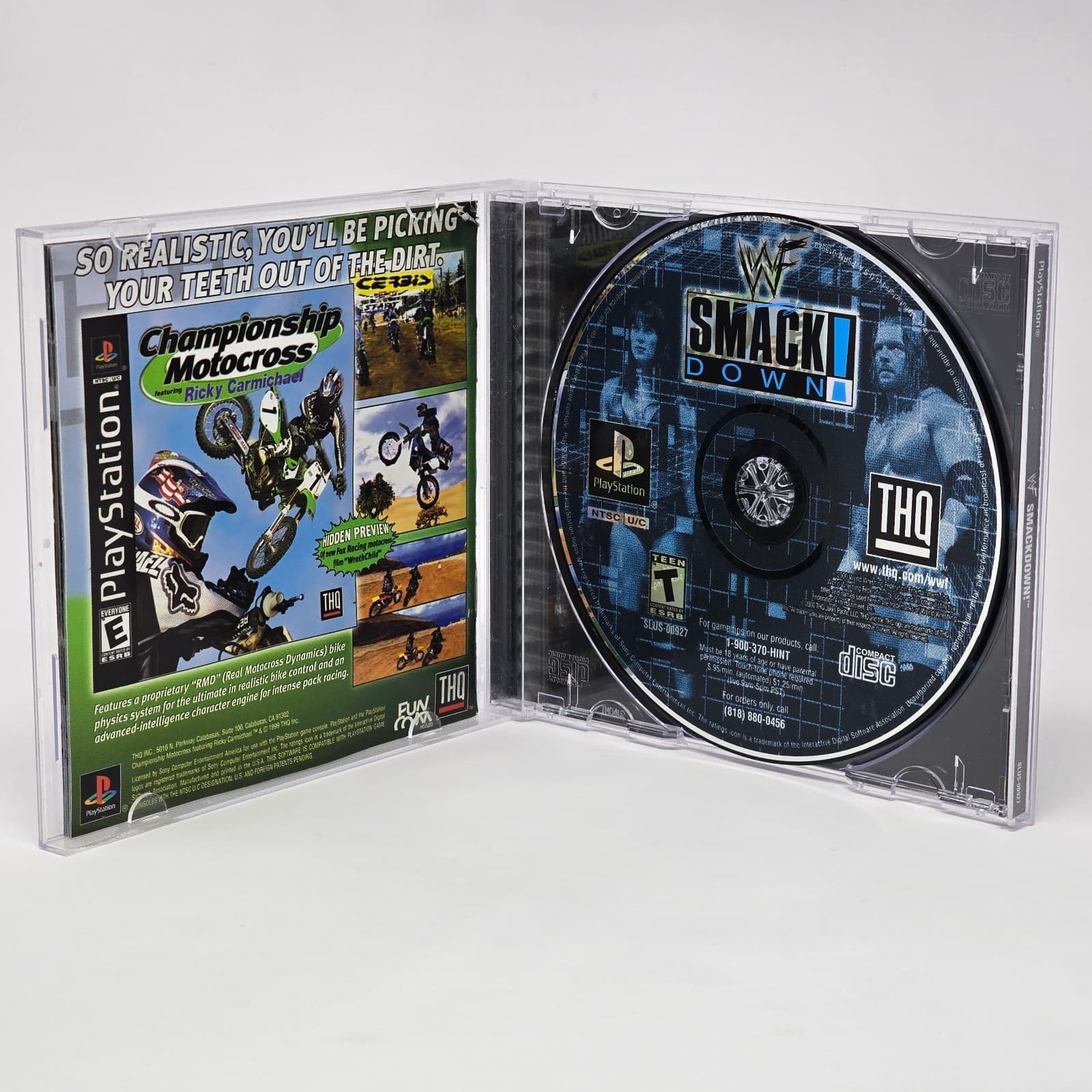 WWF Smackdown (PlayStation 1 PS1) Black Label CIB COMPLETE & TESTED - Thumbnail 2