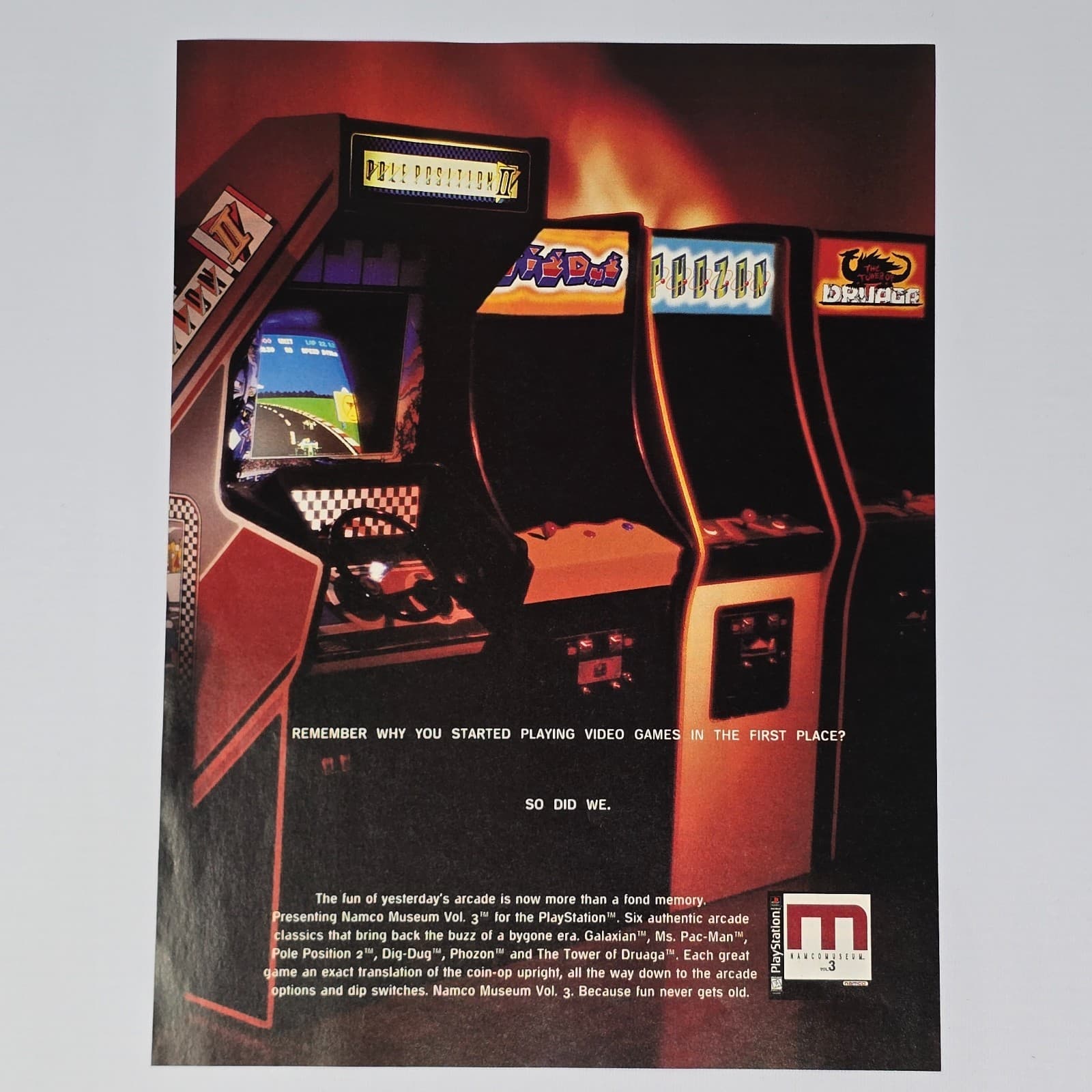 Namco Museum VOL3 PlayStation PS1 So Did We Print Ad/Poster