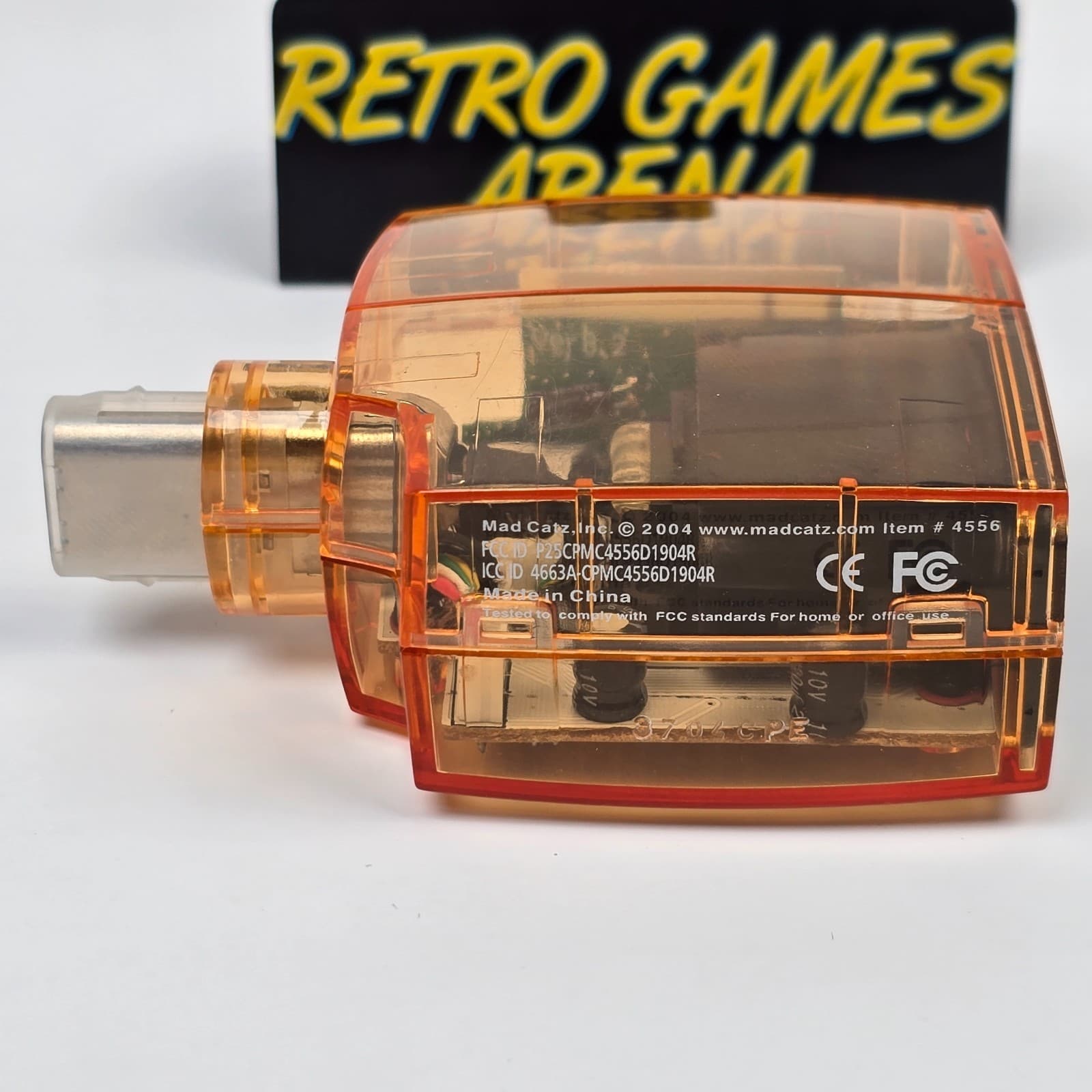 Original Xbox Mad Catz Clear Orange Wireless Receiver Dongle for 4586 Controller - Thumbnail 2