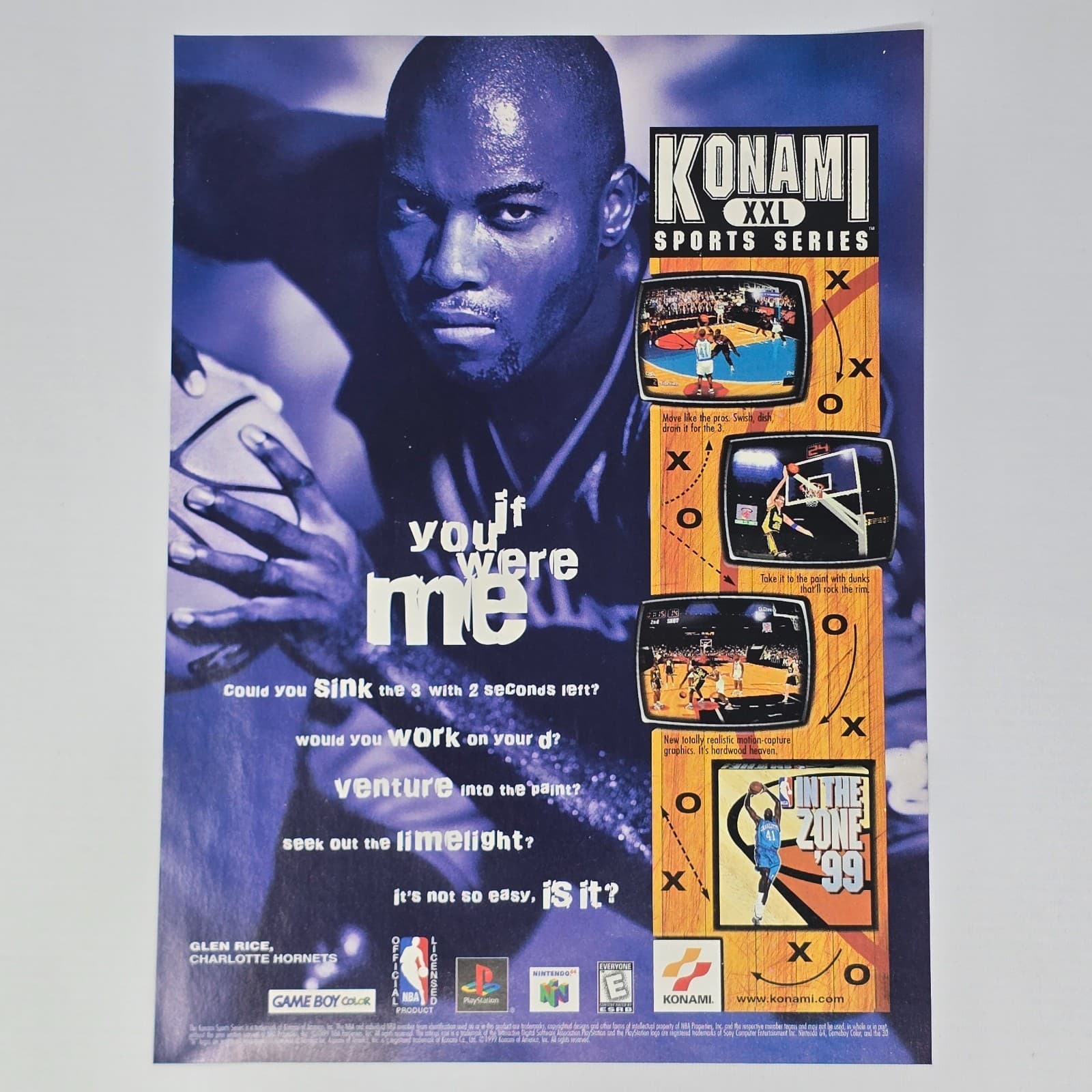 NBA In The Zone 99 PS1 Game Boy Color N64 If You Were Me Print Ad/Poster