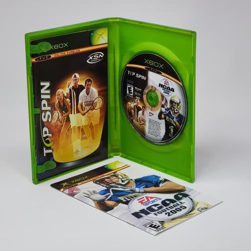 NCAA Football 2005 & Top Spin Combo (Original Xbox) CIB COMPLETE & TESTED - Thumbnail 2