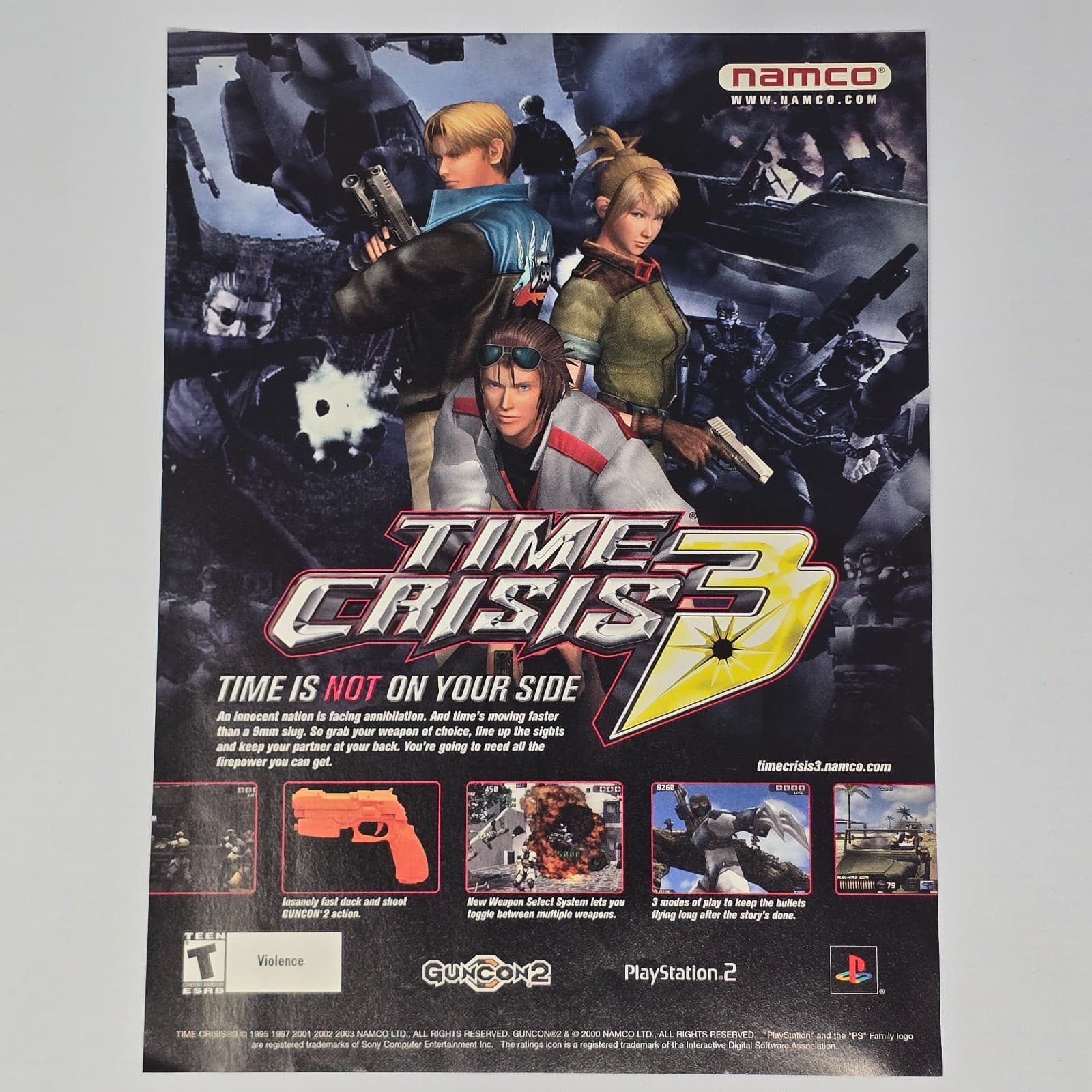 Time Crisis 3 PlayStation 2 PS2 On Your Side Print Ad/Poster