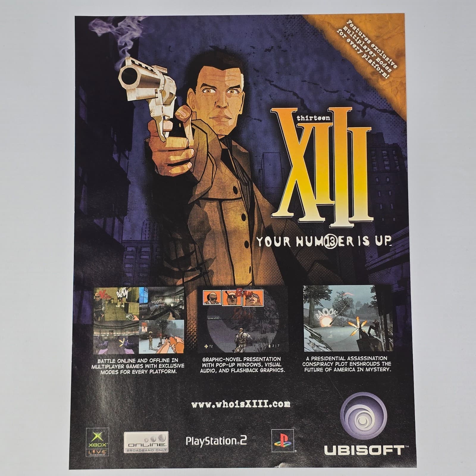 Thirteen 13 Xbox PlayStation 2 PS2 Your Number Is Up Print Ad/Poster