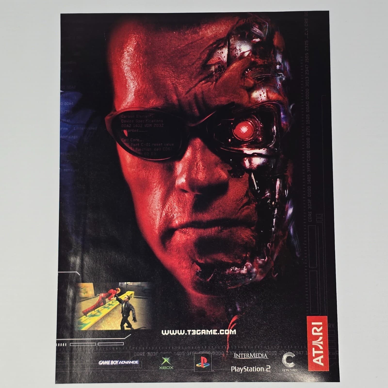 Terminator 3 Xbox PlayStation 2 PS2 Game Boy Advance Face Shot Print Ad/Poster