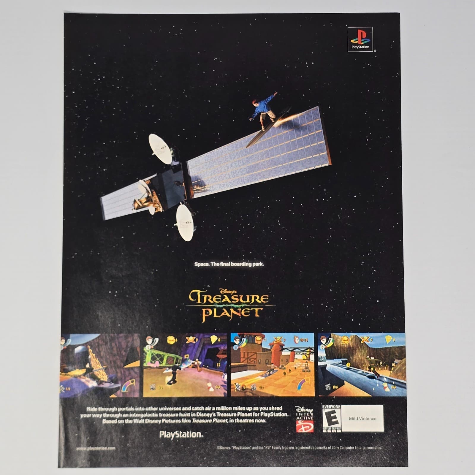 Treasure Planet PlayStation 2 PS2 Boarding Park Print Ad/Poster