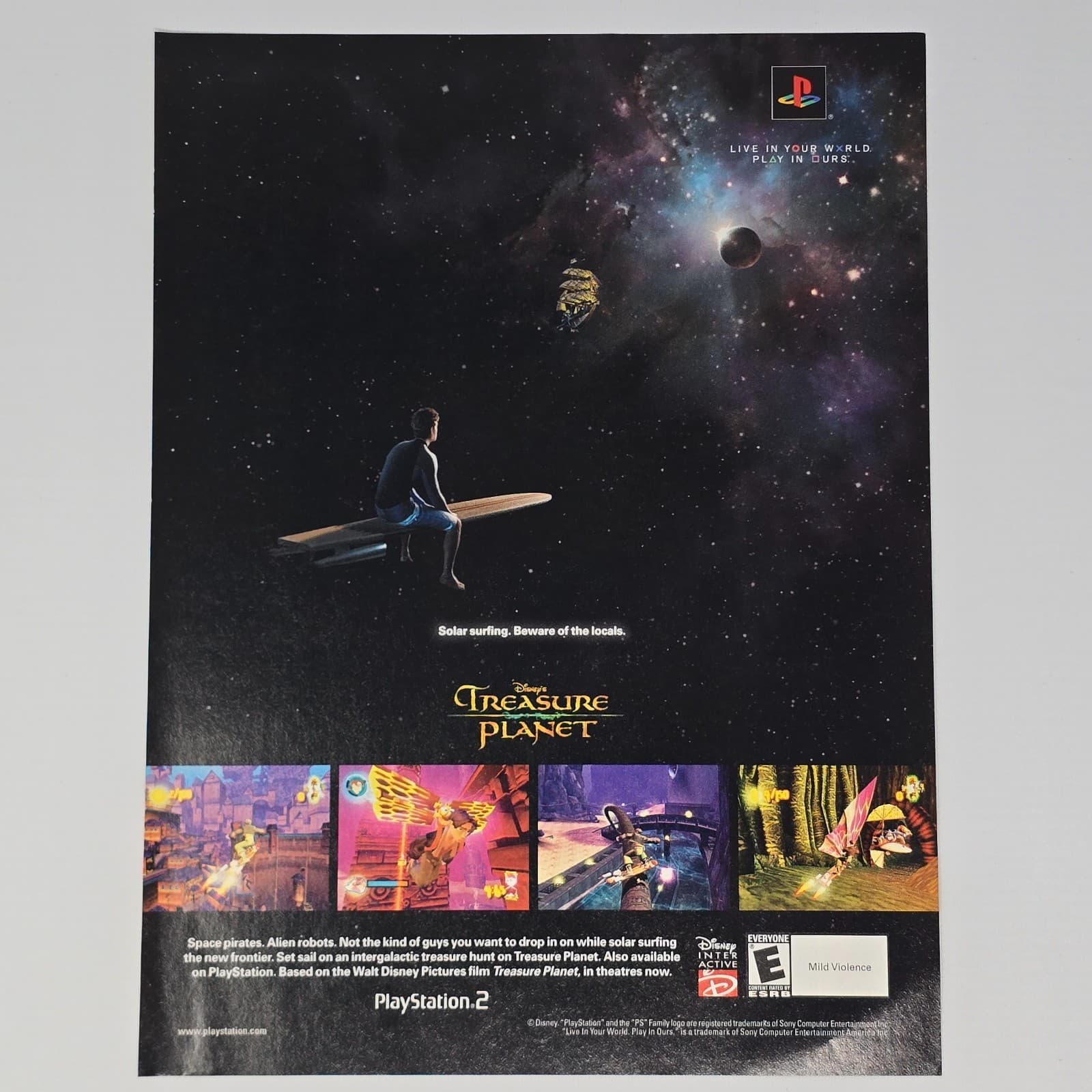 Treasure Planet PlayStation 2 PS2 Soul Surfing Print Ad/Poster