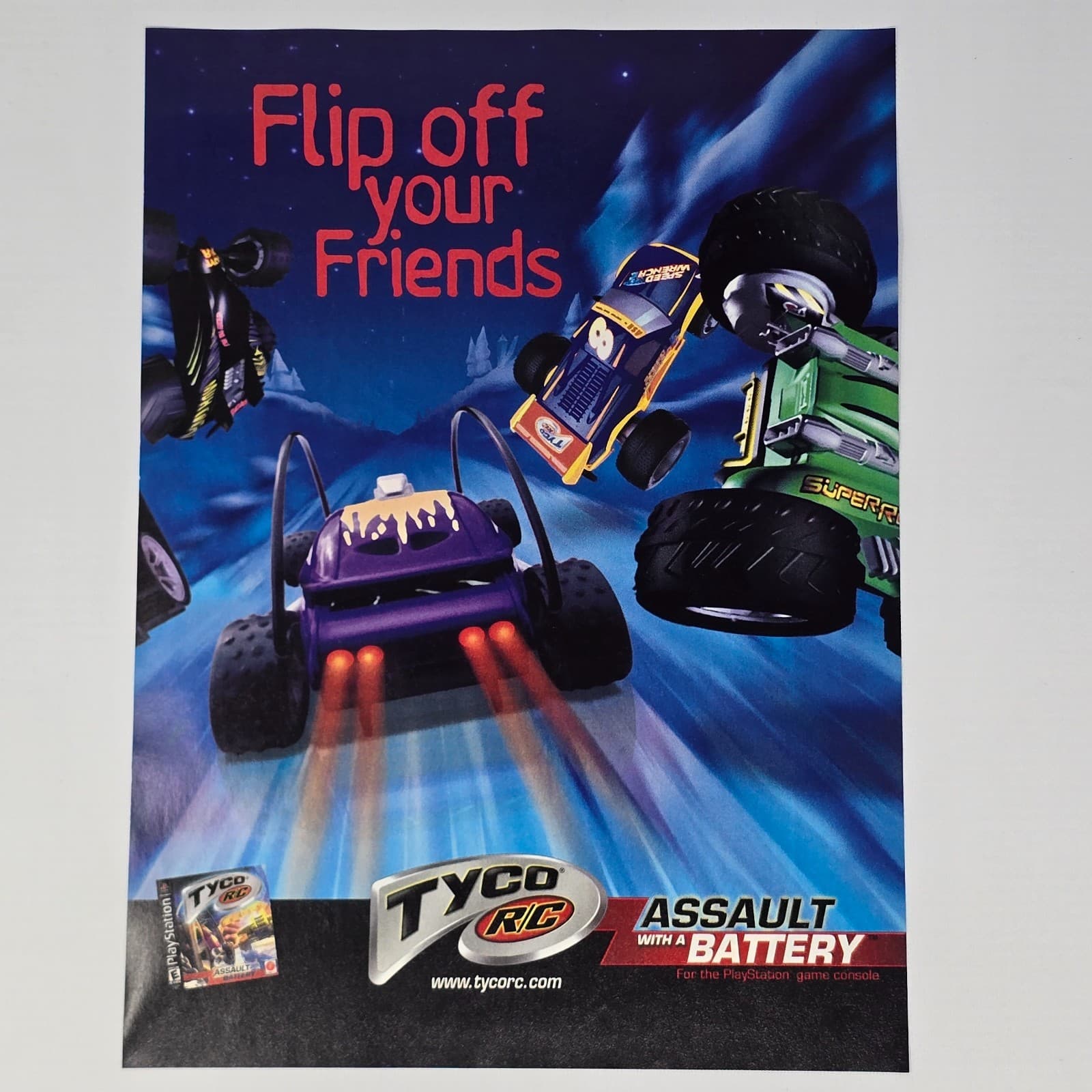 TYCO RC PlayStation PS1 Flip Off Your Friends Print Ad/Poster