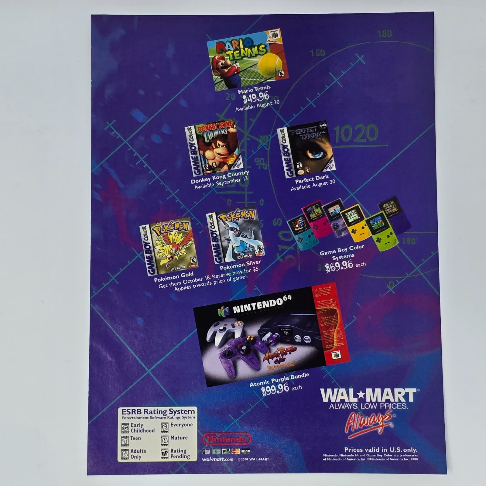 Nintendo 64 N64 GameBoy Color Wal-Mart Mario Print Ad/Poster Official Promo Art