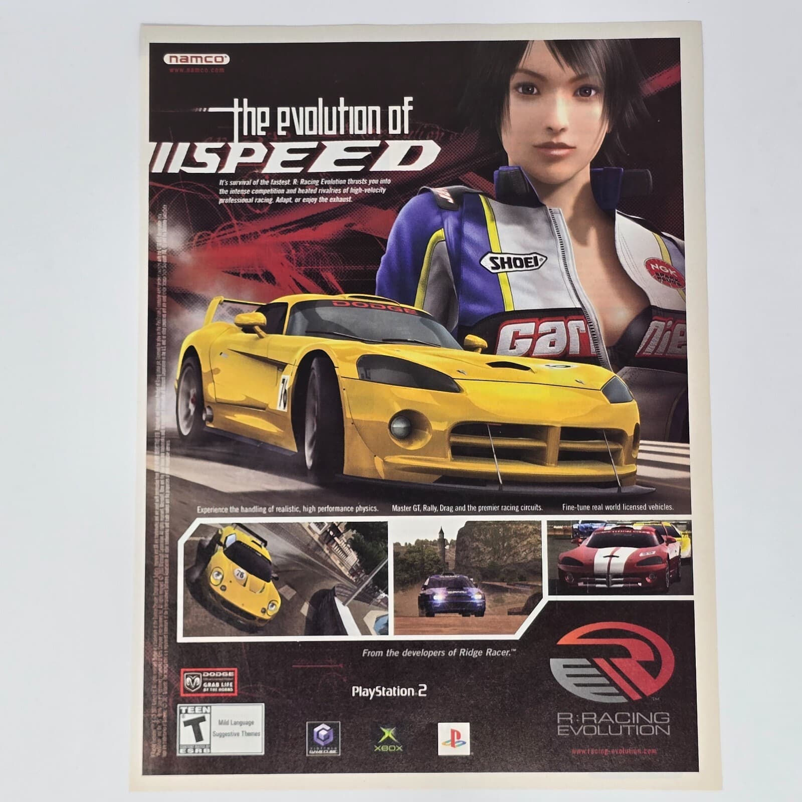 R: Racing Evolution GameCube Xbox PS2 Speed Print Ad/Poster Official Promo Art