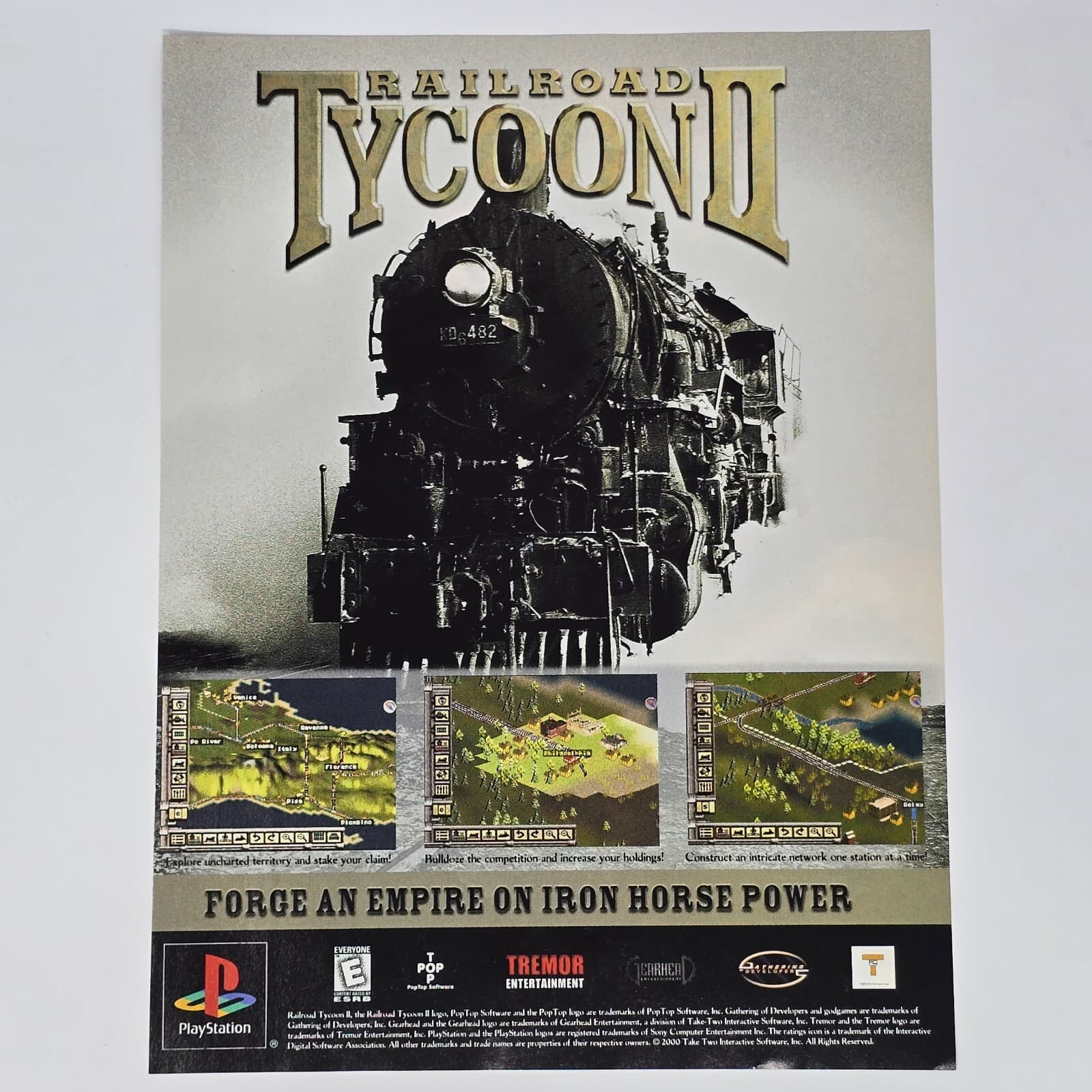 Railroad Tycoon Sony PlayStation PS1 Forge Print Ad/Poster Official Promo Art