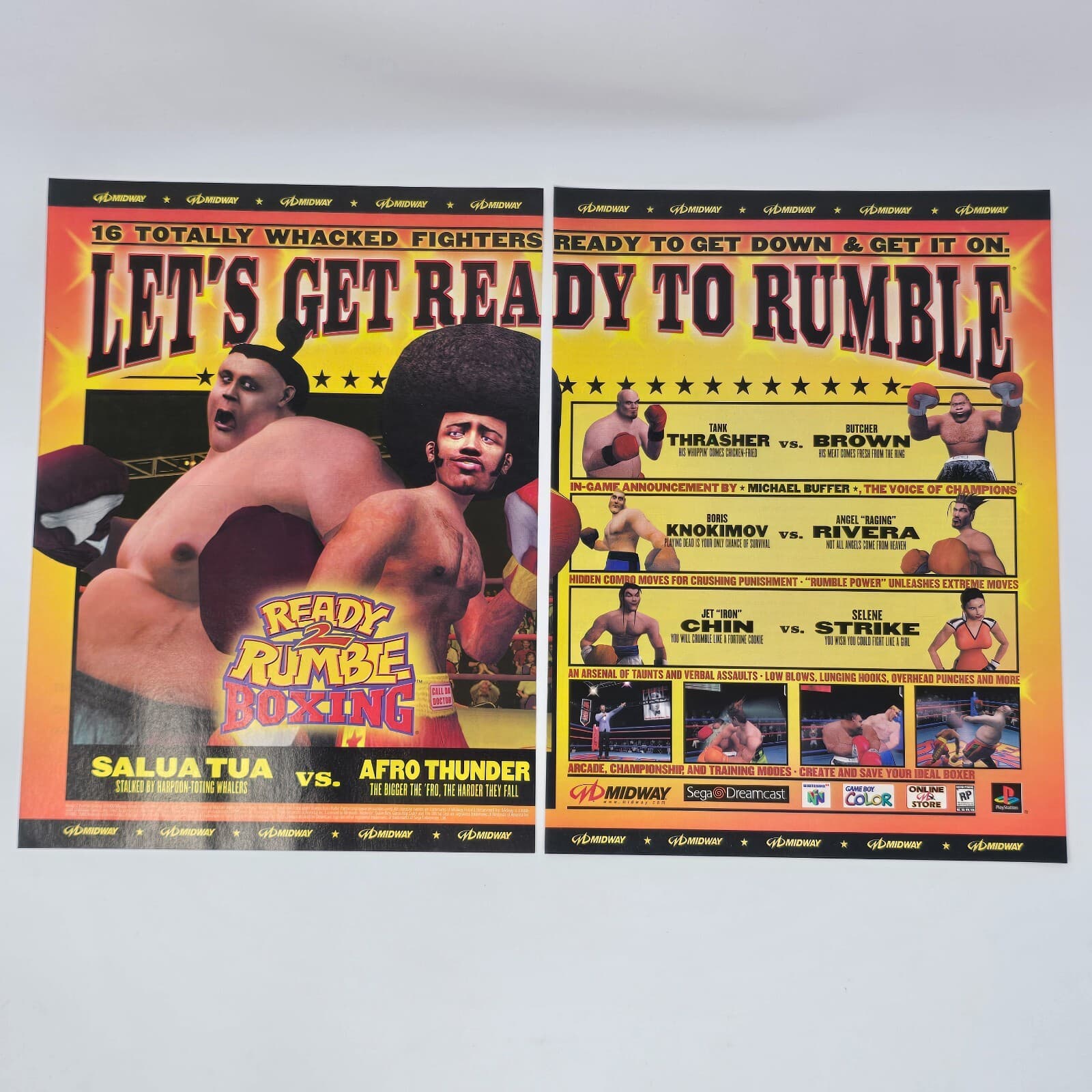 Ready 2 Rumble Boxing Dreamcast N64 PS1 Whack Print Ad/Poster Official Promo Art
