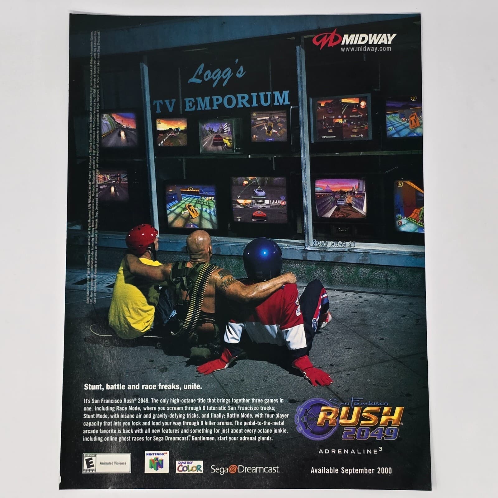 San Francisco Rush 2049 N64 Dreamcast TV Print Ad/Poster Official Promo Art