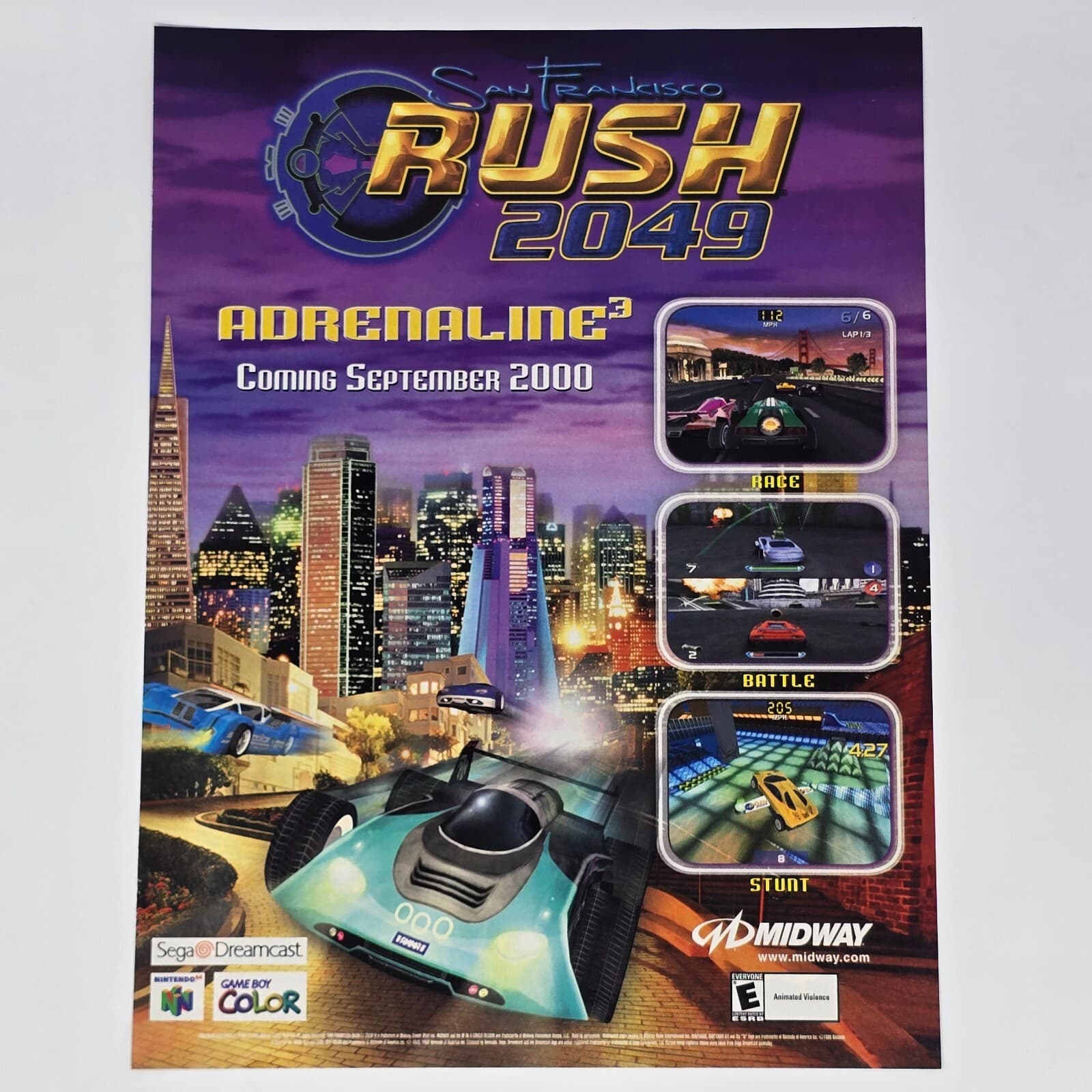 San Francisco Rush 2049 N64 Dreamcast Race Print Ad/Poster Official Promo Art