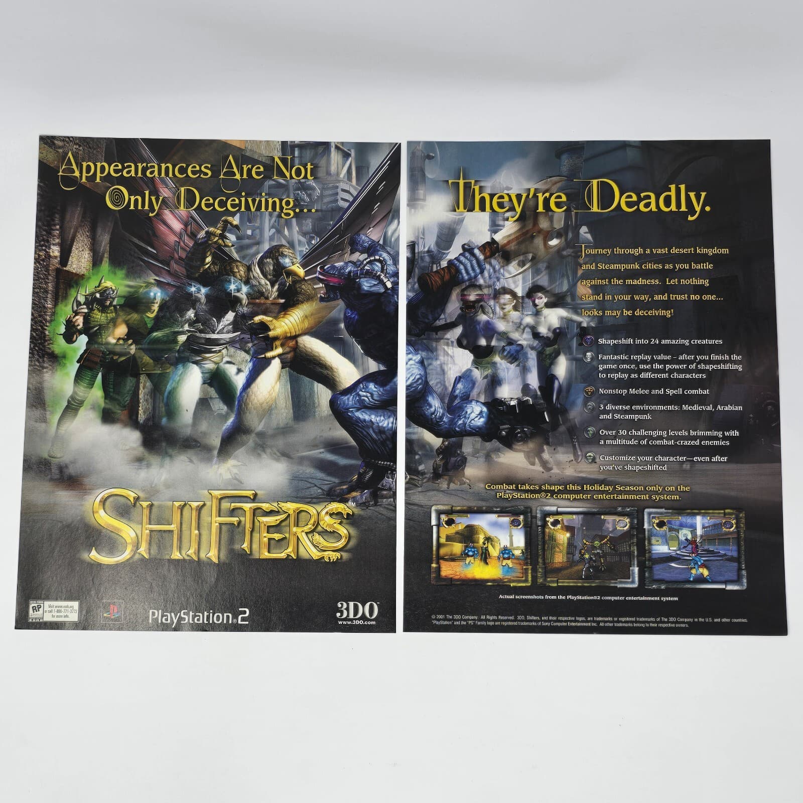 Shifters Sony PlayStation 2 PS2 3DO Deadly Print Ad/Poster Official Promo Art
