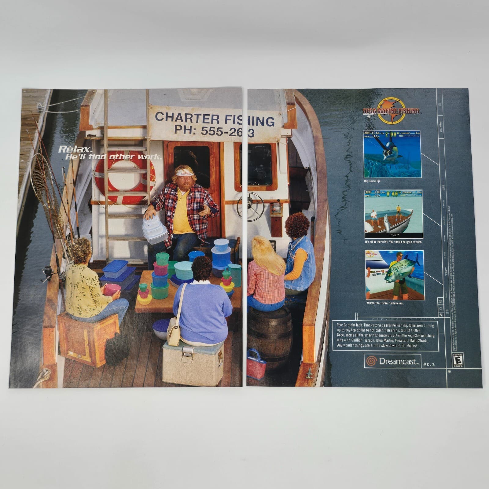 Sega Marine Fishing Dreamcast Relax Print Ad/Poster Official Promo Art