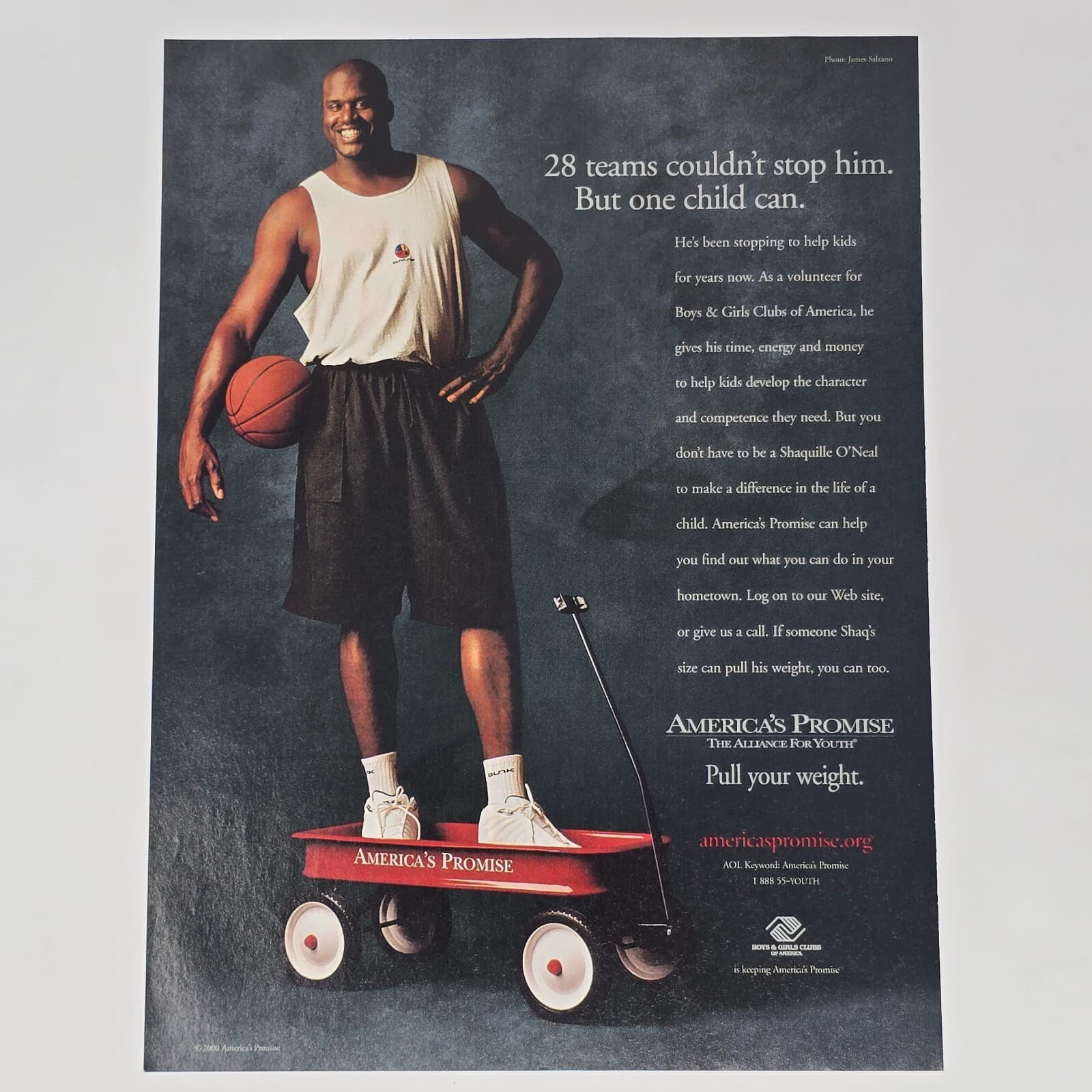 Shaq Shaquille O'Neal America's Promise Wagon Print Ad/Poster Official Promo Art