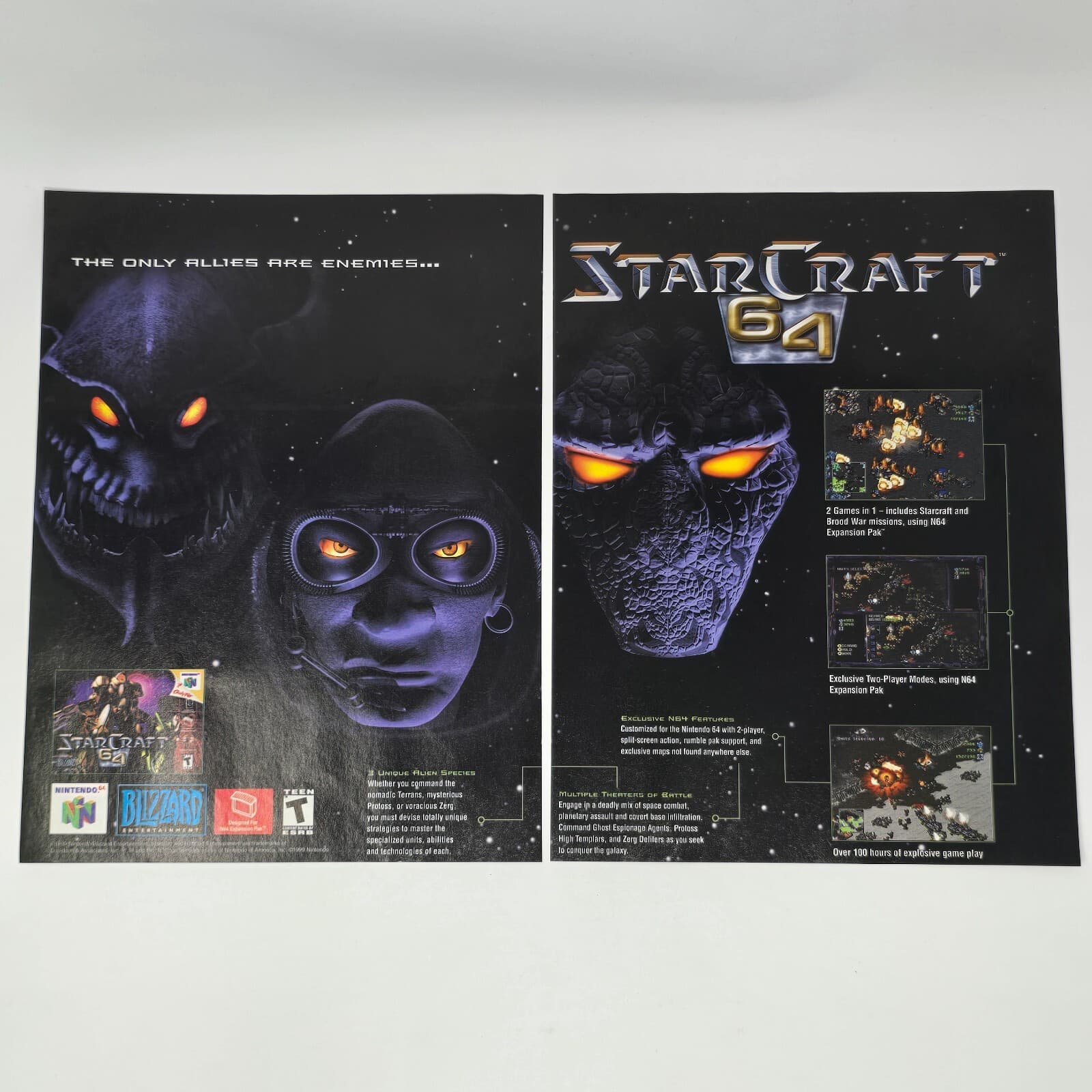StarCraft 64 Nintendo N64 Allies Enemies Print Ad/Poster Official Promo Art