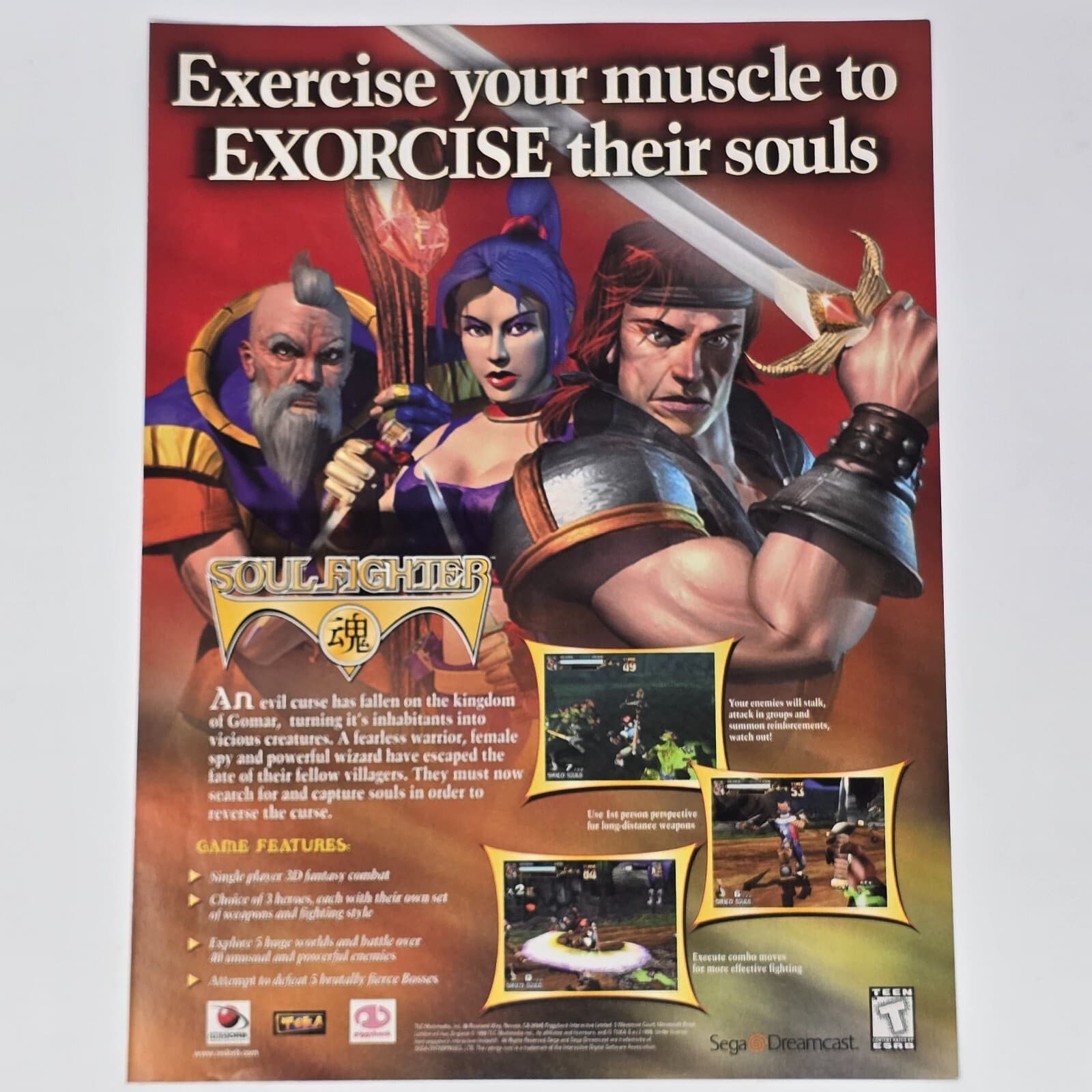 Soul Fighter Sega Dreamcast Exercise Print Ad/Poster Official Promo Art