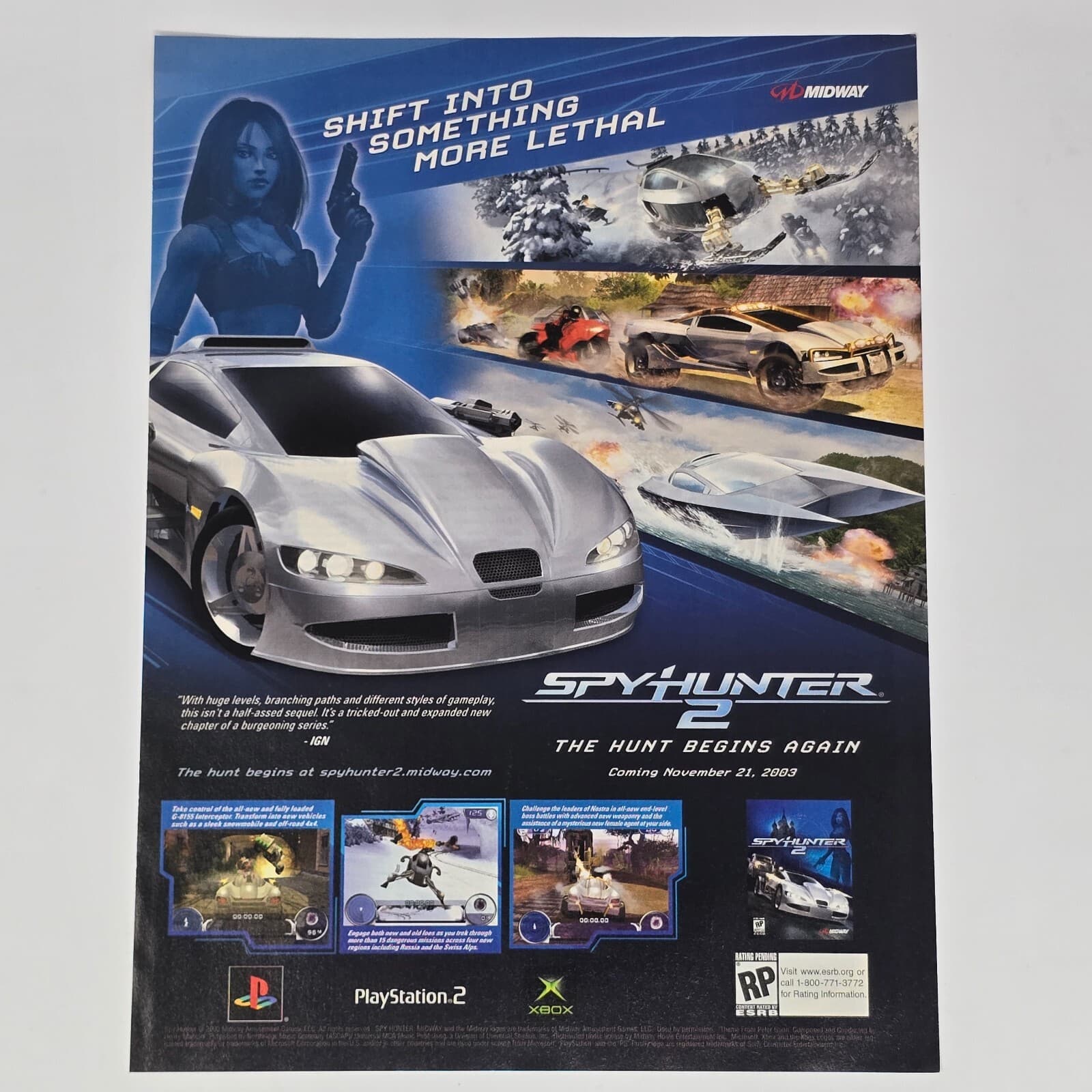 Spy Hunter 2 PlayStation PS2 Xbox Shift Print Ad/Poster Official Promo Art