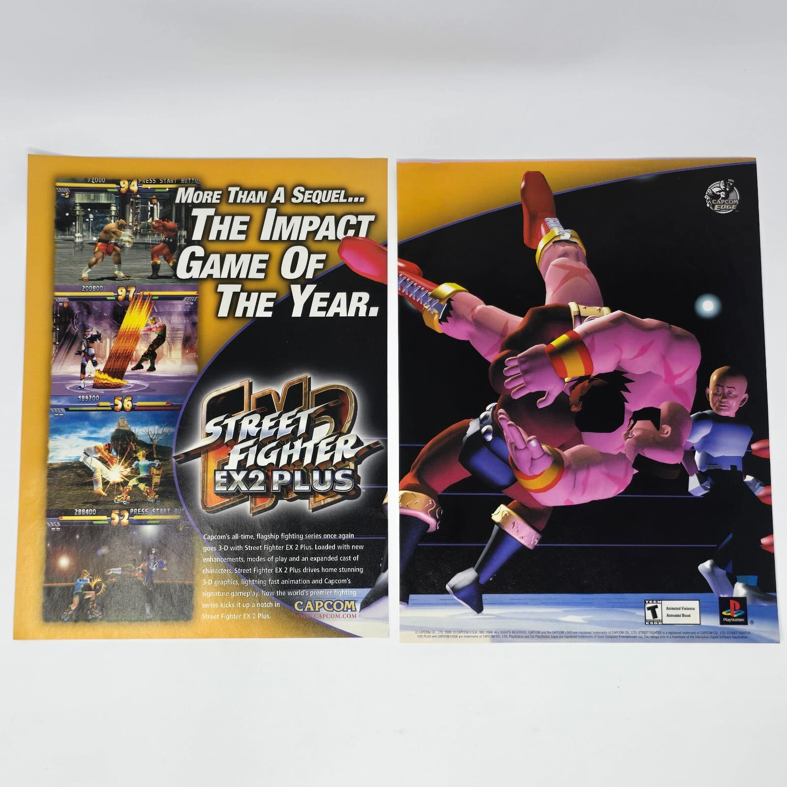 Sreet Fighter EX2 Plus Sony PlayStation PS1 More Than Print Ad/Poster Promo Art