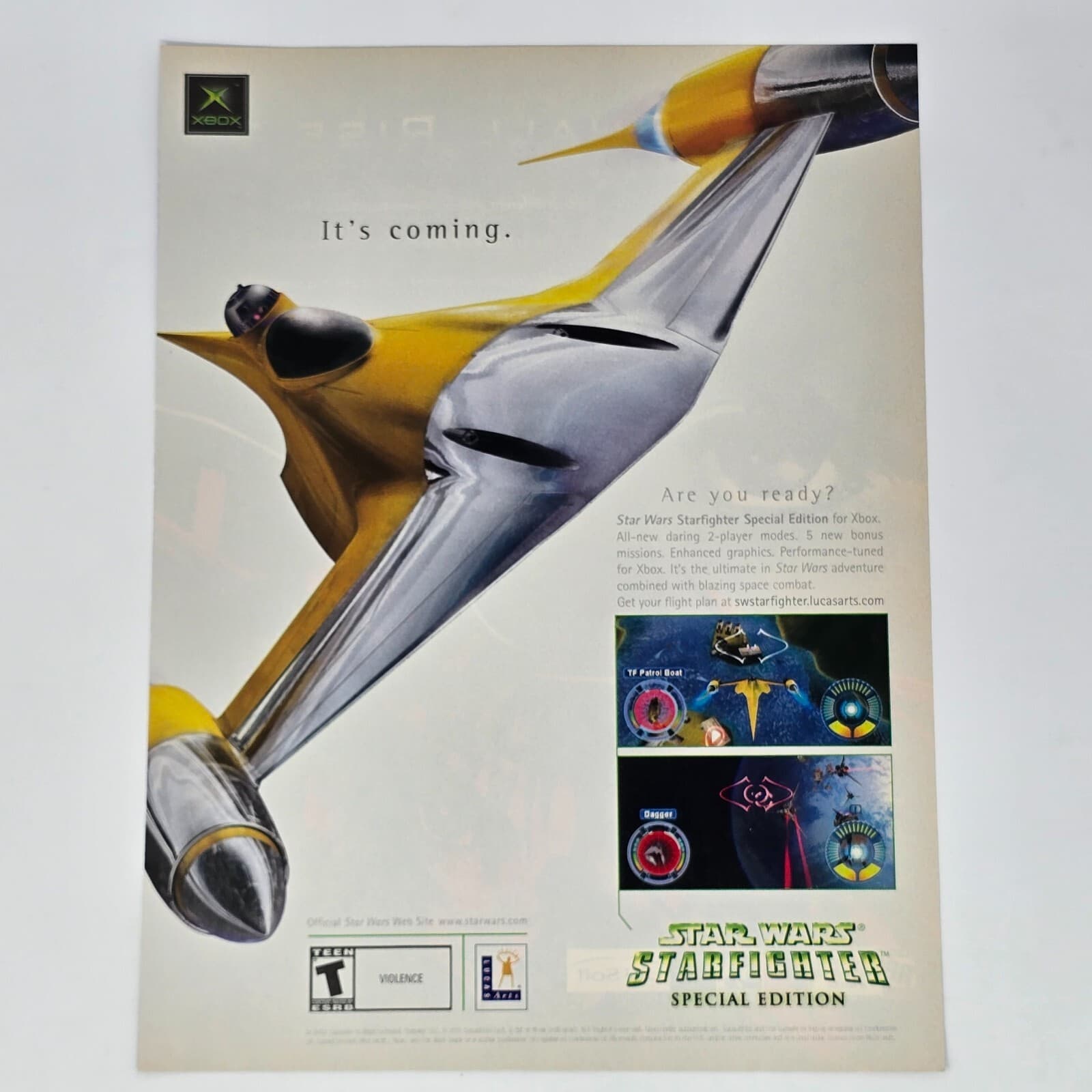 Star Wars Starfighter Special Edition Xbox Ready Print Ad/Poster Promo Art
