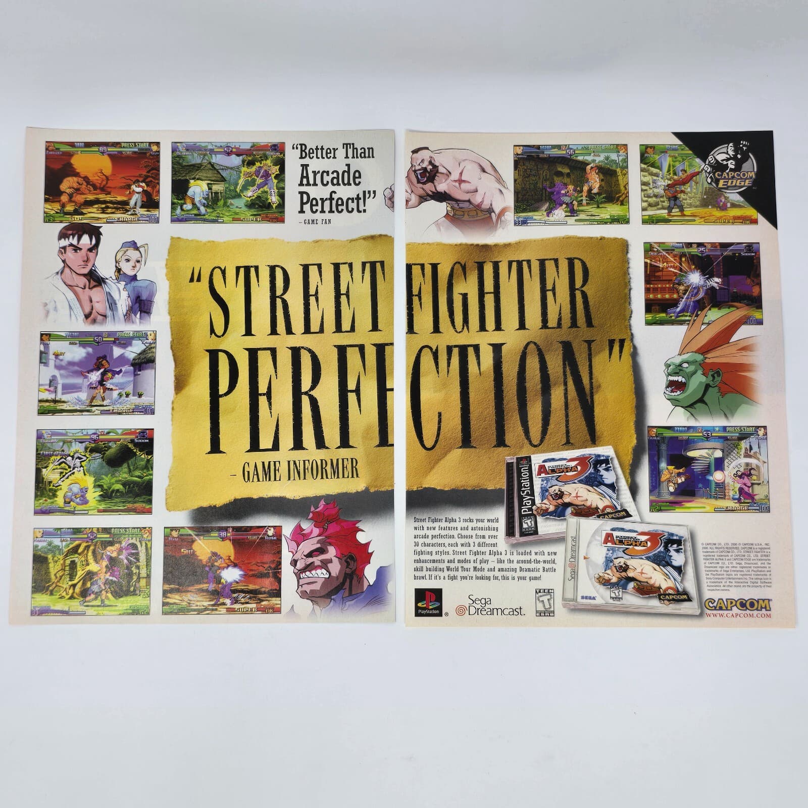 Sreet Fighter Alpha 3 PS1 Sega Dreamcast Perfection Print Ad/Poster Promo Art
