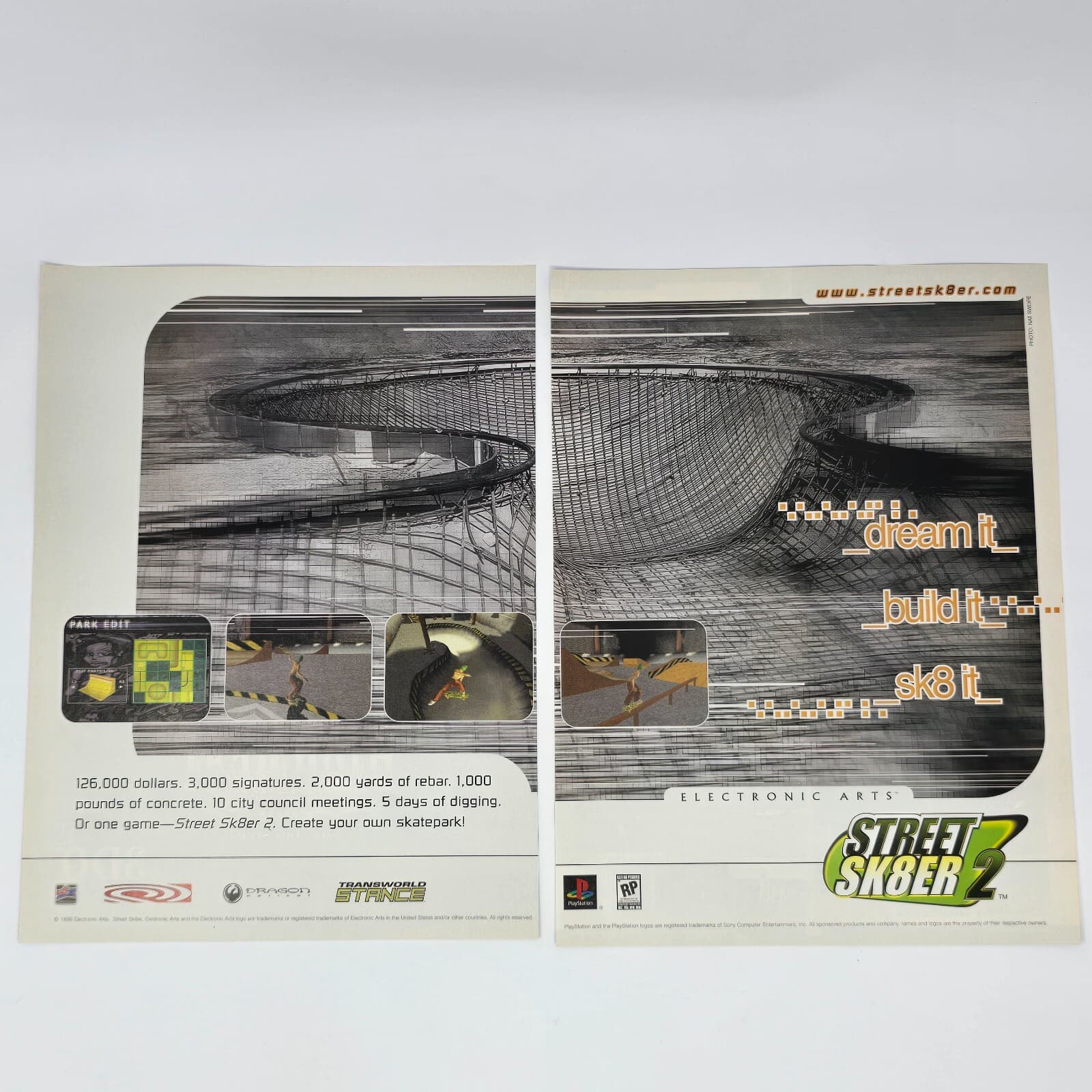 Street Sk8er Skater 2 Sony PlayStation PS1 Dream It Print Ad/Poster Promo Art