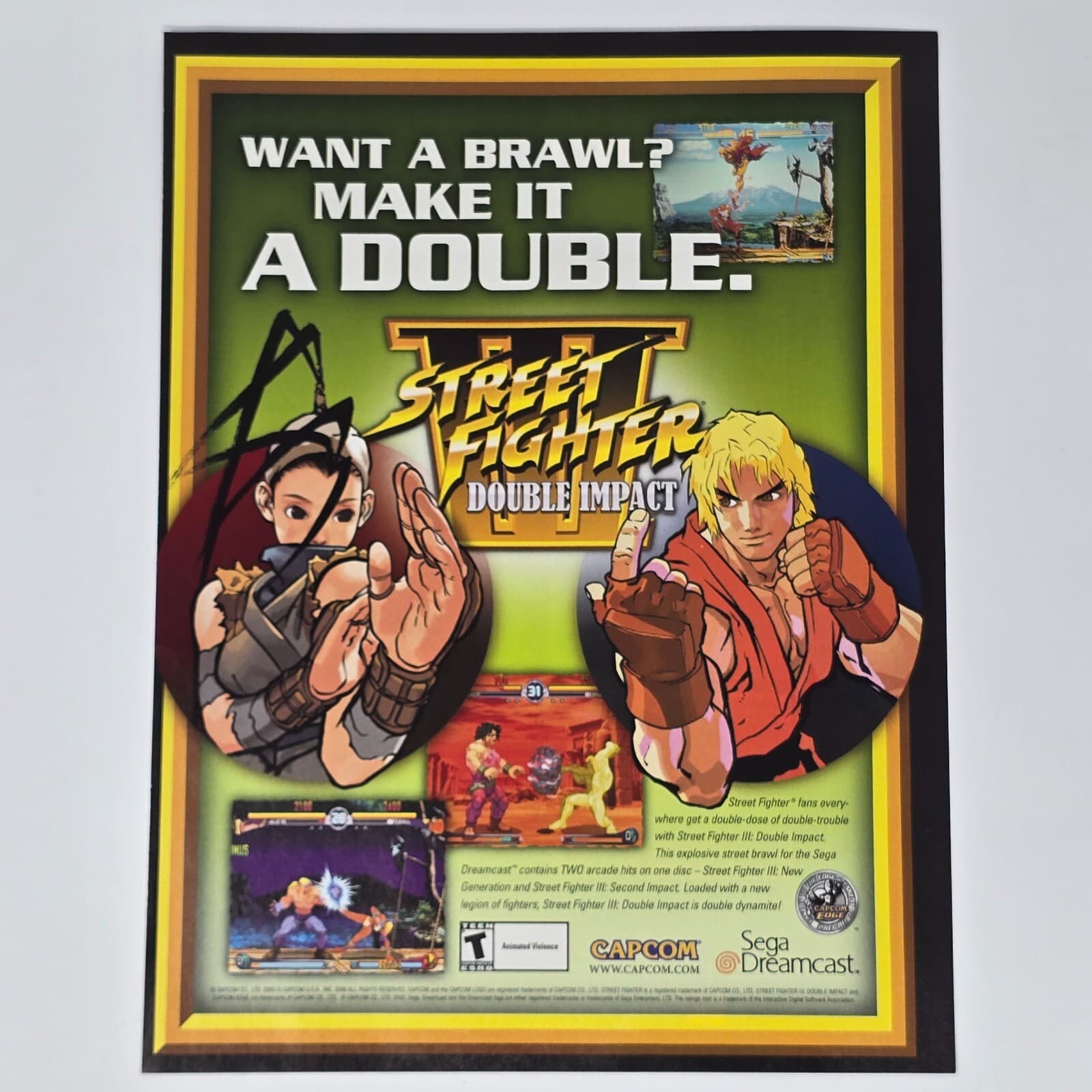 Sreet Fighter Double Impact Sega Dreamcast Brawl Print Ad/Poster Promo Art