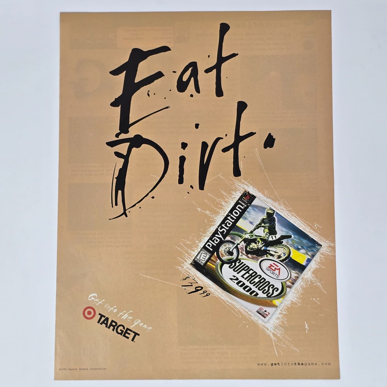 Supercross 2000 Sony PlayStation PS1 Target Eat Dirt Print Ad/Poster Promo Art