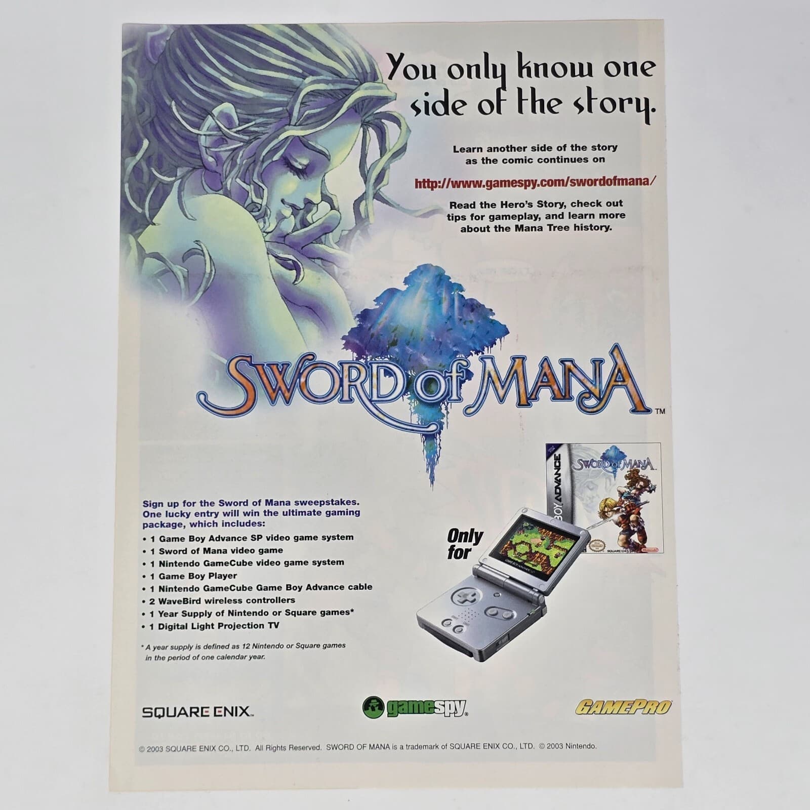 Sword of Mana Nintendo GameBoy Advance You Only Know Print Ad/Poster Promo Art