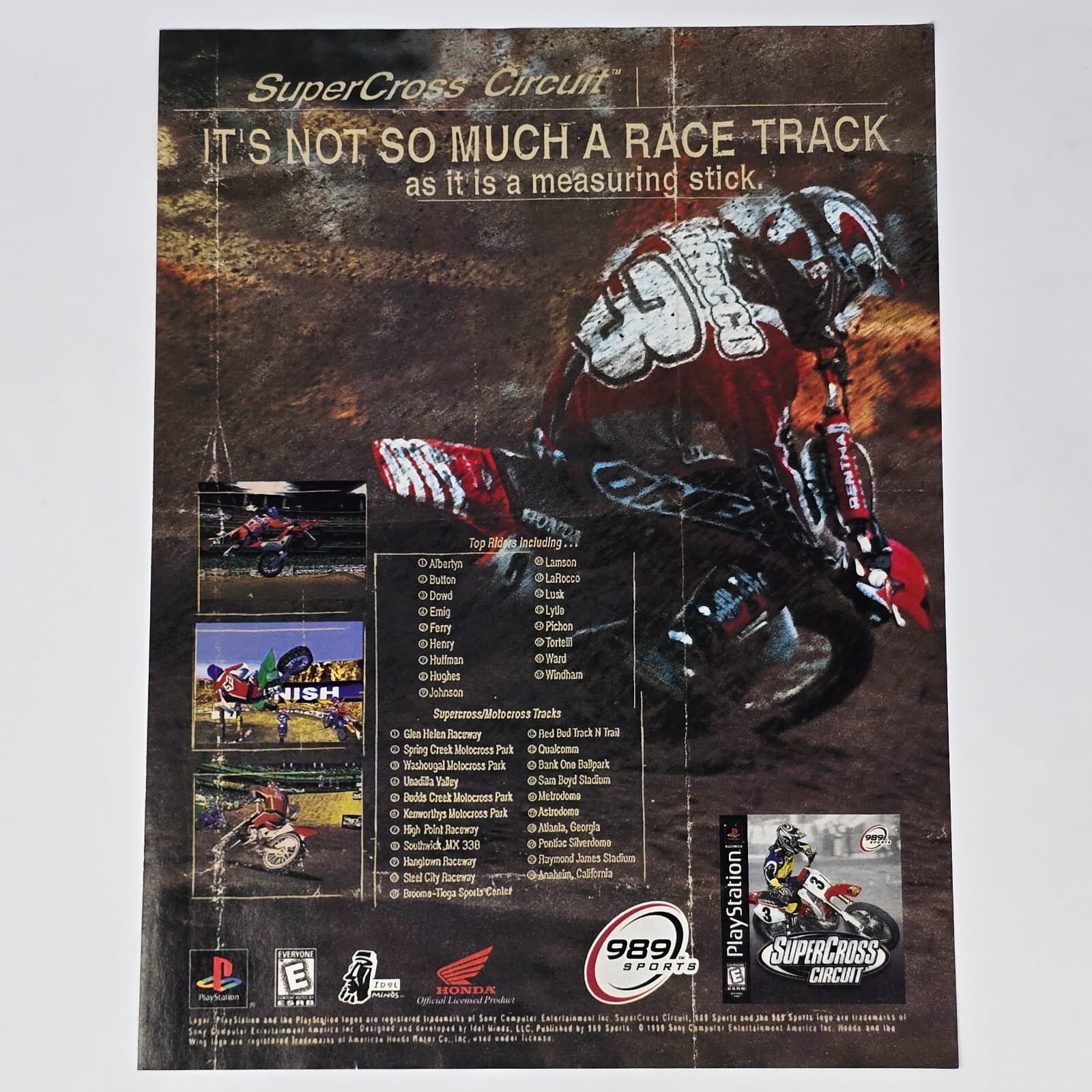 SuperCross Circuit Sony PlayStation PS1 Not So Much Print Ad/Poster Promo Art