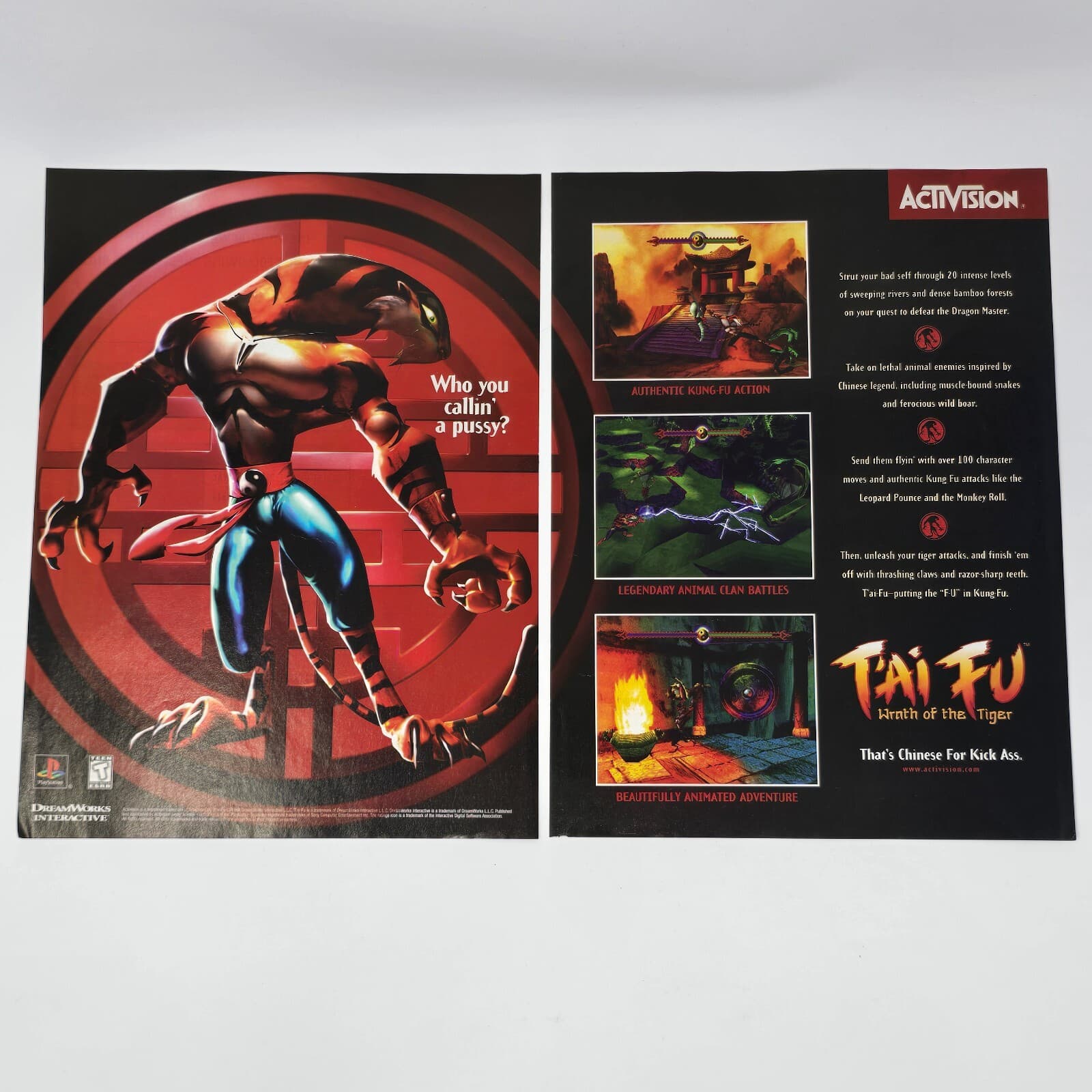 Tai Fu Wrath of the Tiger PS1 Thats Chinese Print Ad/Poster Promo Art