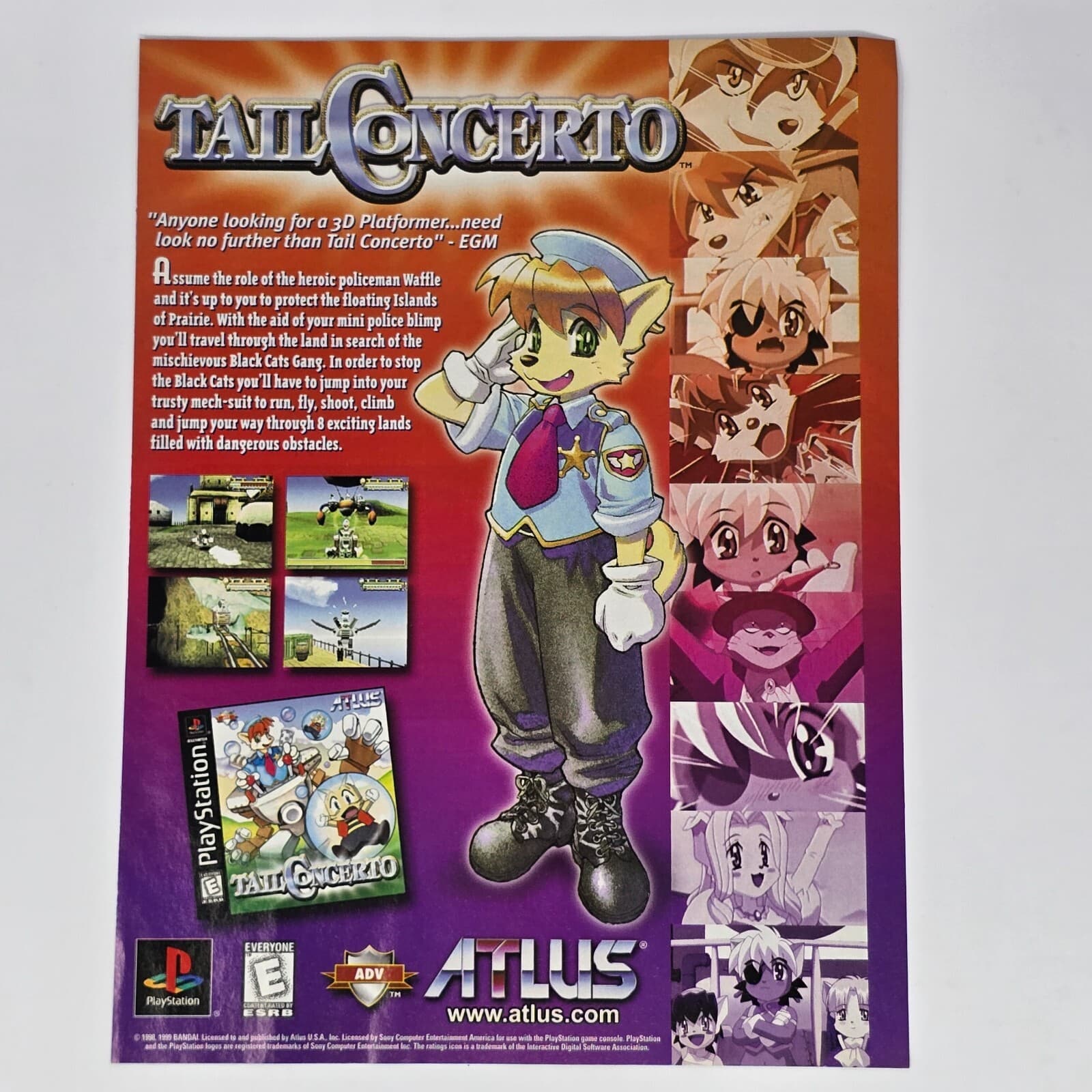 Tail Concerto Sony PlayStation PS1 Assume the Role Print Ad/Poster Promo Art