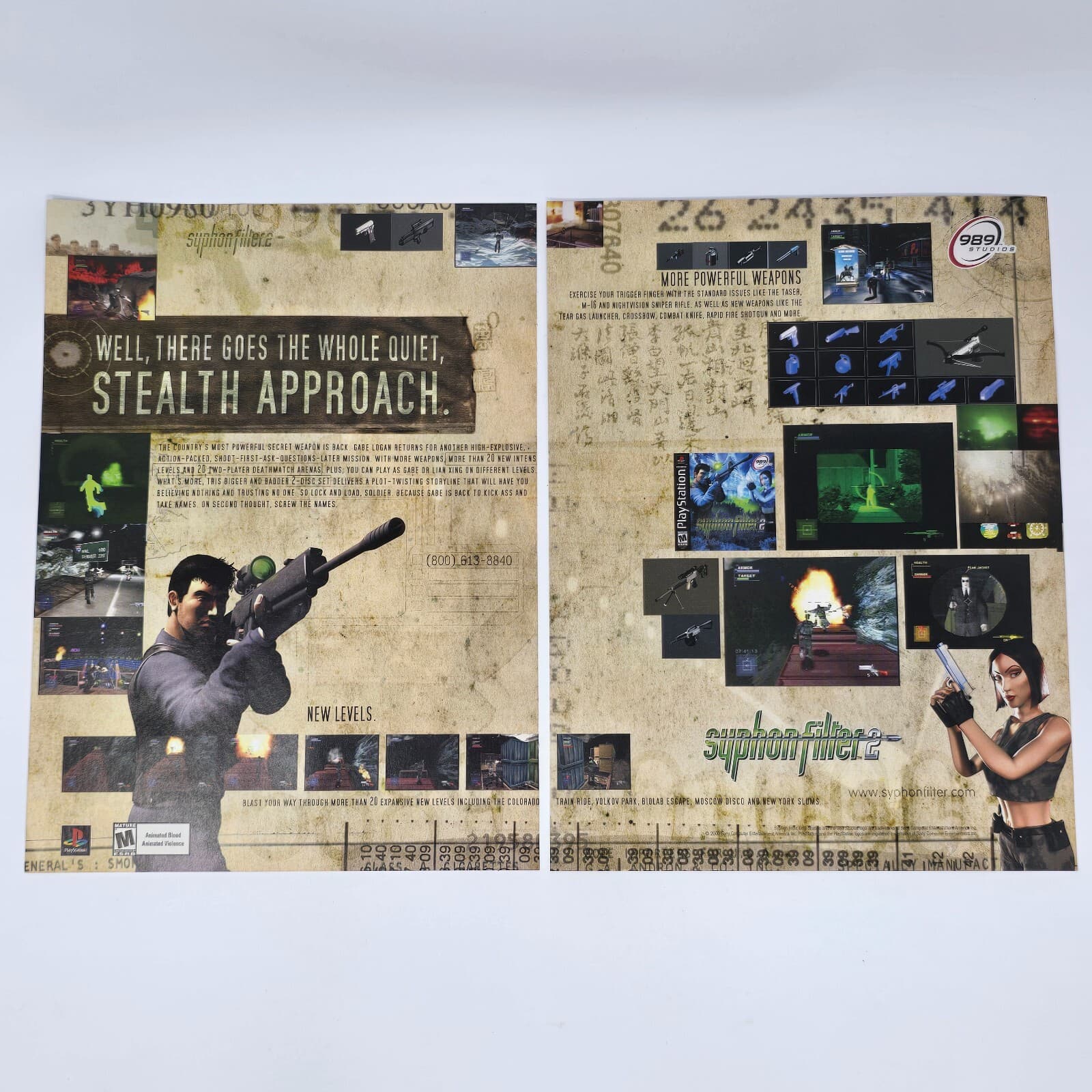 Syphon Filter 2 Sony PlayStation PS1 More Powerful Print Ad/Poster Promo Art