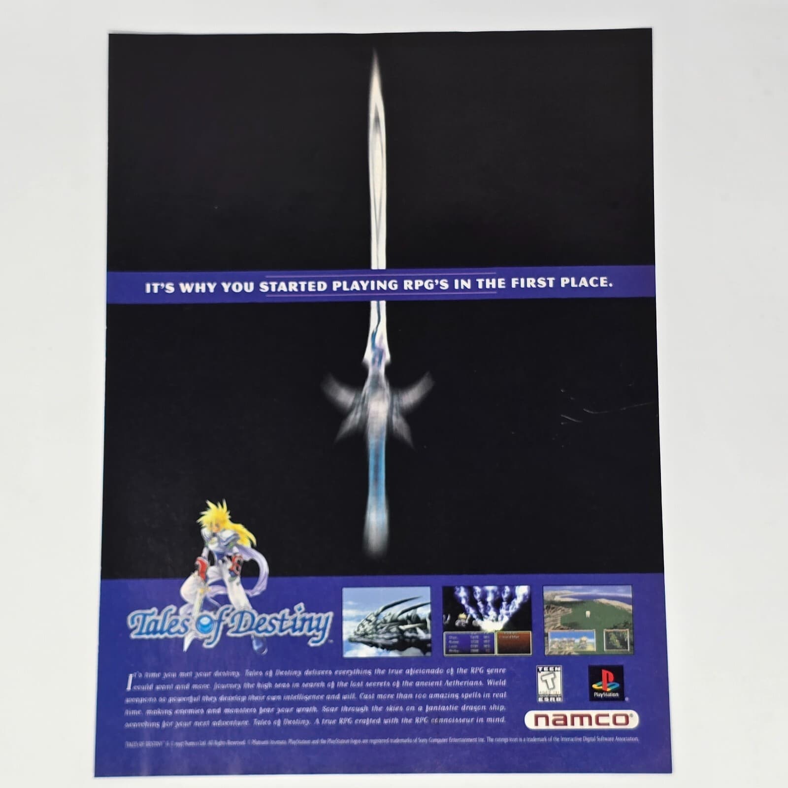 Tales of Destiny Sony PlayStation PS1 Namco Its Why Print Ad/Poster Promo Art